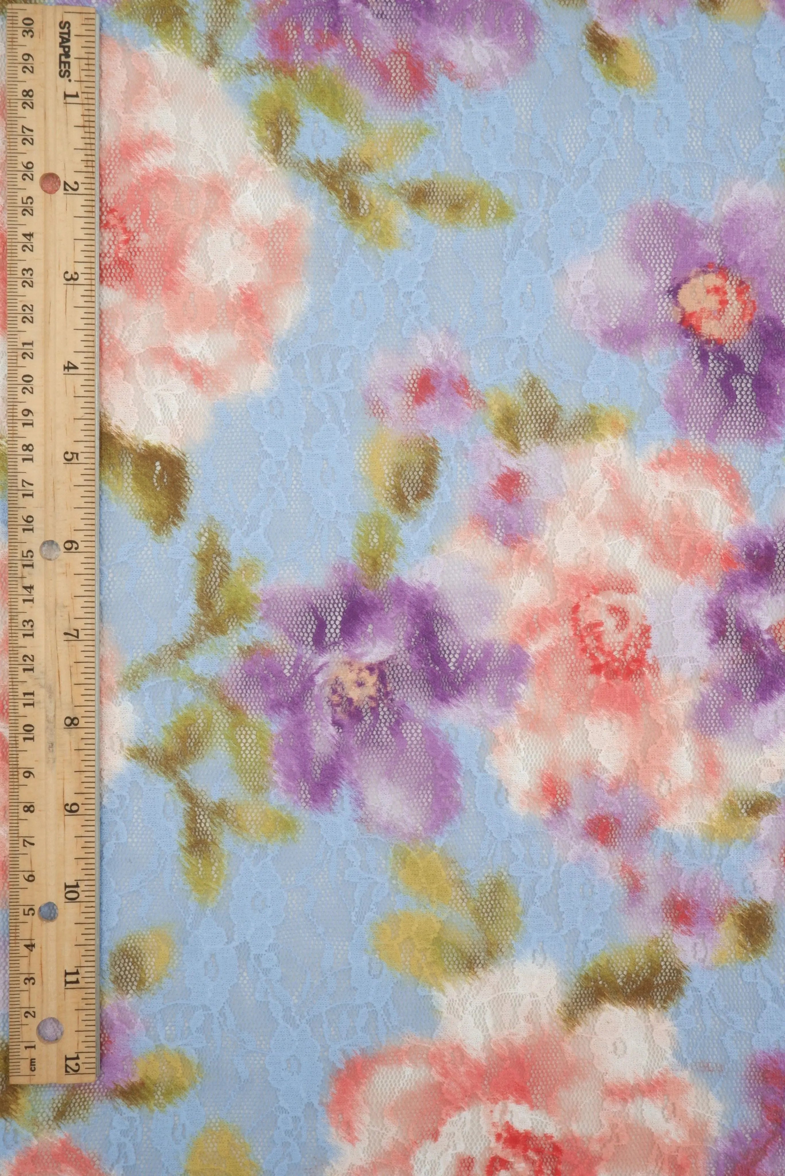 LACE4481-M11709 BLUE LT. BLOUSE BOTTOMS CAMI DIGITAL PRINT DRESS FLOWER LACE POLYESTER SKIRTS SPANDEX TOPS