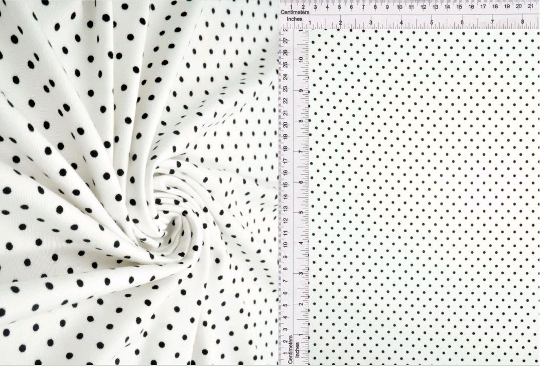 KNT4520-DU1614 IVORY/BLACK BIKER SHORTS BLACK BLOUSE BODYSUIT BOTTOMS CAMI DOT DRESS DTY IVORY KNIT POLYESTER PRINT SKIRTS SPANDEX TOPS