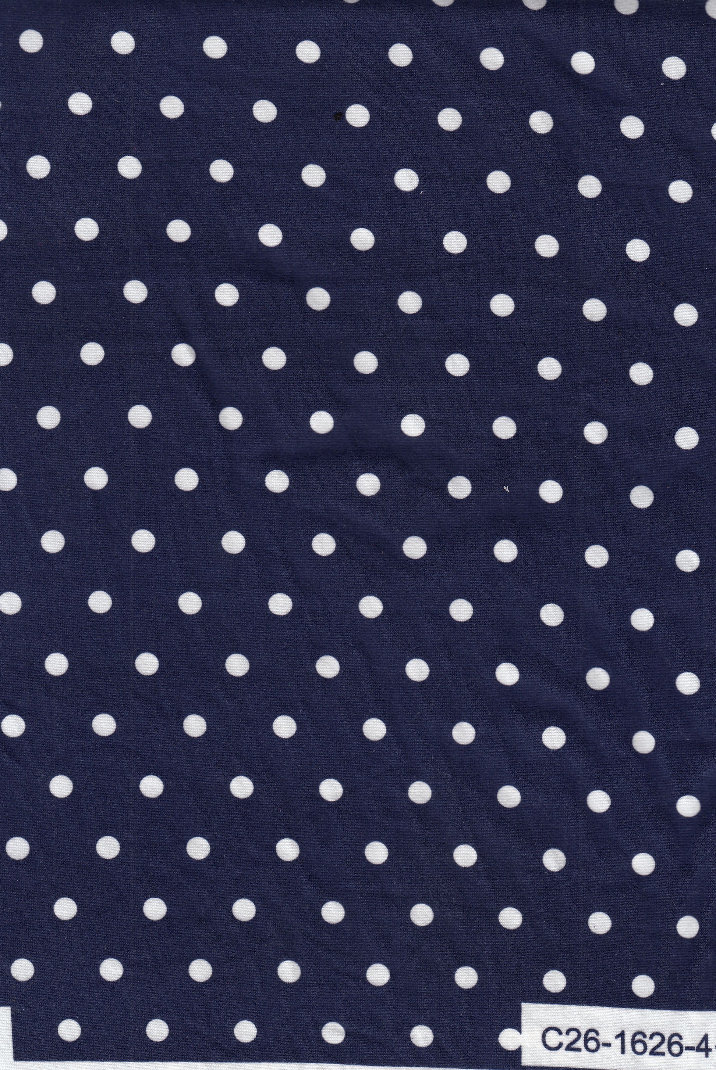 KNT4520-MS11654 NAVY/IVORY BOTTOMS DOT DRESS DTY BRUSHED KNIT POLYESTER SPANDEX PRINT T-SHIRT TOPS