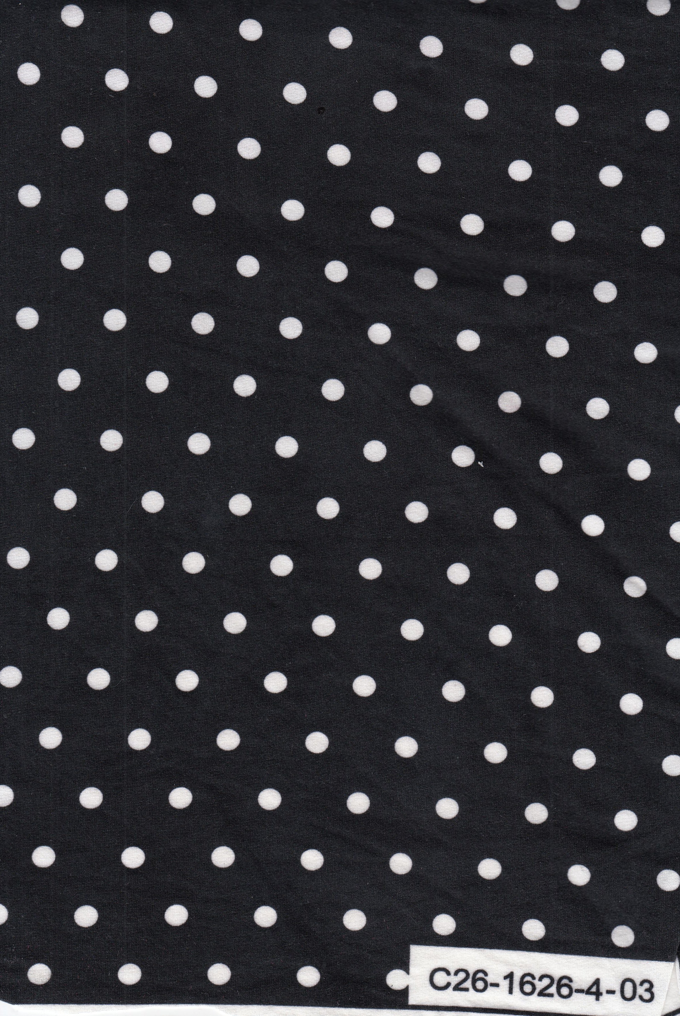 KNT4520-MS11654 BLK/IVORY BOTTOMS DOT DRESS DTY BRUSHED KNIT POLYESTER SPANDEX PRINT T-SHIRT TOPS