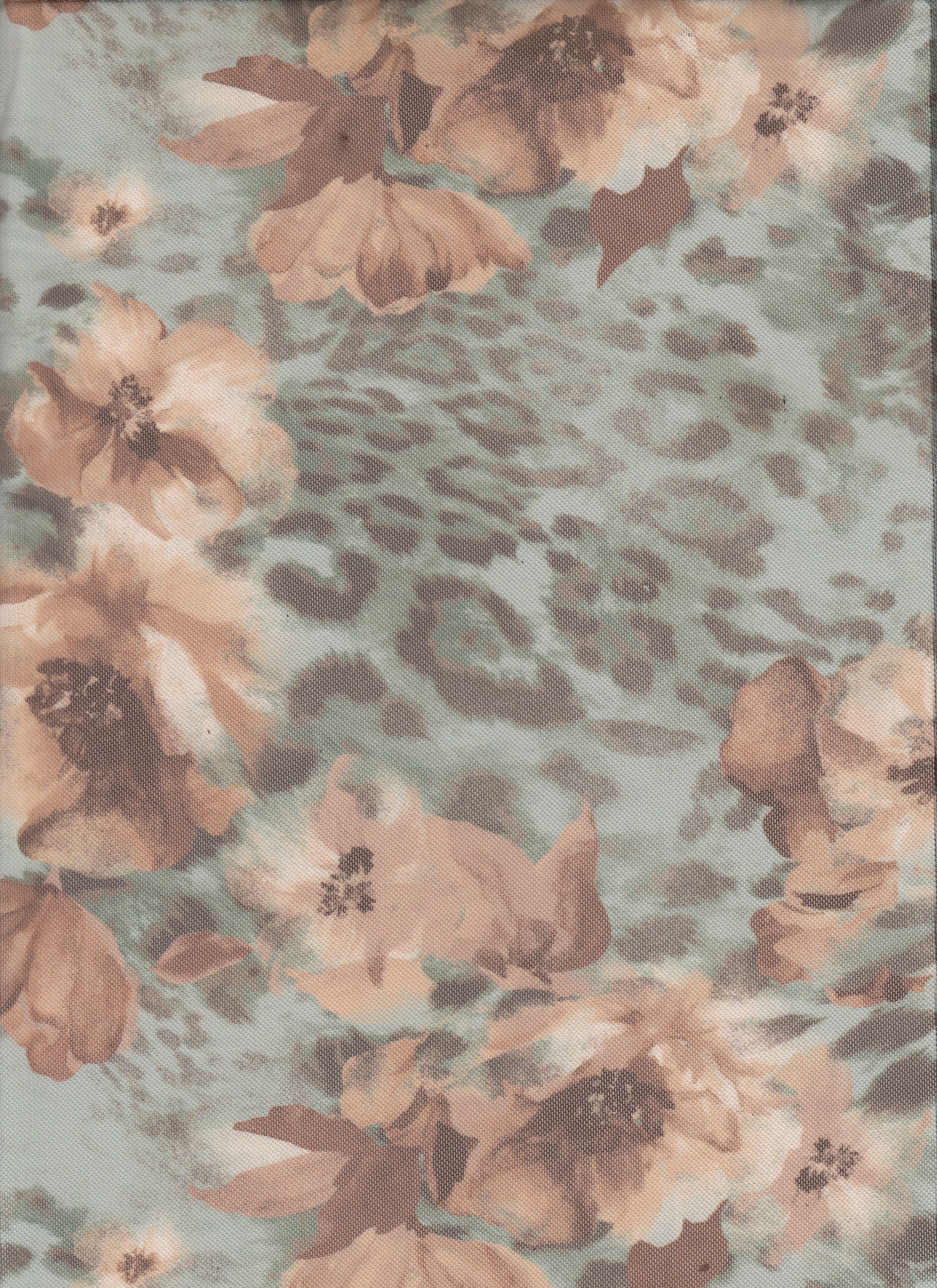 MESH-MS11889C OLIVE VINTAGE BLOUSE BOTTOMS CAMI DIGITAL PRINT DRESS FLOWER LEOPARD MESH POLYESTER SKIRTS SPANDEX TOPS