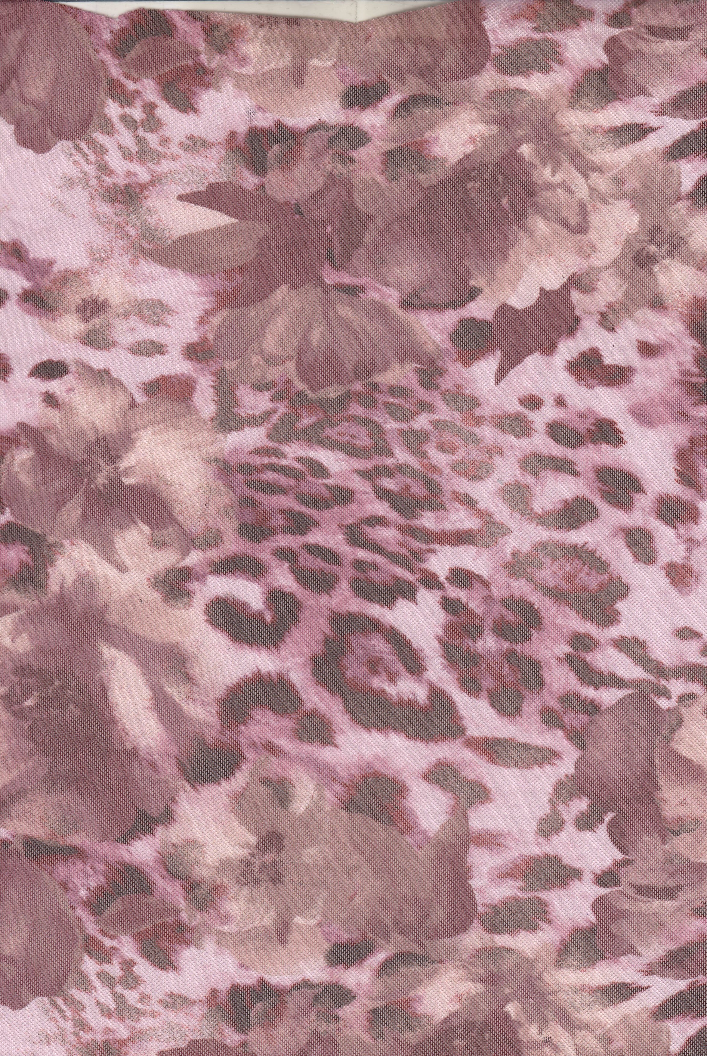 MESH-MS11889C ROSE DUSTY BLOUSE BOTTOMS CAMI DIGITAL PRINT DRESS FLOWER LEOPARD MESH POLYESTER SKIRTS SPANDEX TOPS