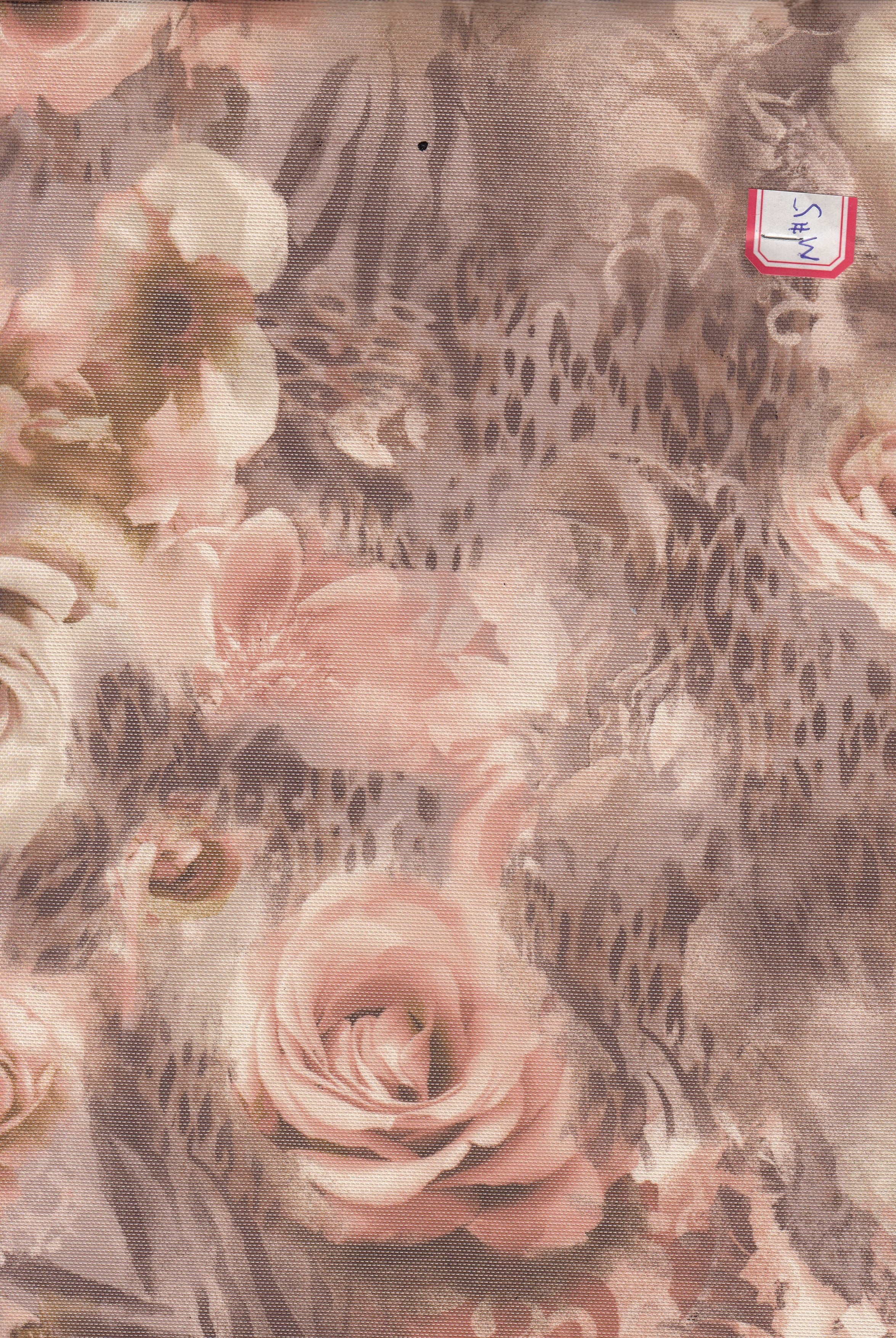 MESH-MS11888 BROWN DK. BLOUSE BOTTOMS CAMI DIGITAL PRINT DRESS FLOWER LEOPARD MESH POLYESTER SKIRTS SPANDEX T-SHIRT TOPS