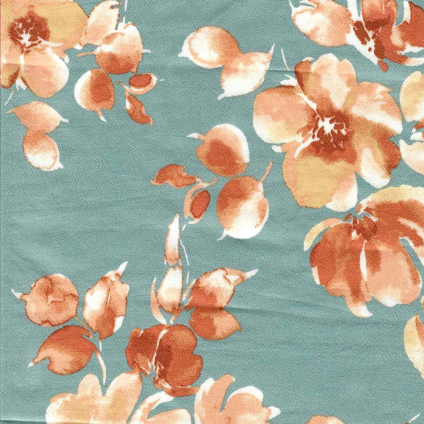 POP4424-MS10424 SAGE DK BLOUSE BOTTOMS CAMI DRESS FLORAL FLOWER LOUNGEWEAR PANTS POLYESTER PRINT SATIN SKIRTS SPANDEX TUNICS WOVEN