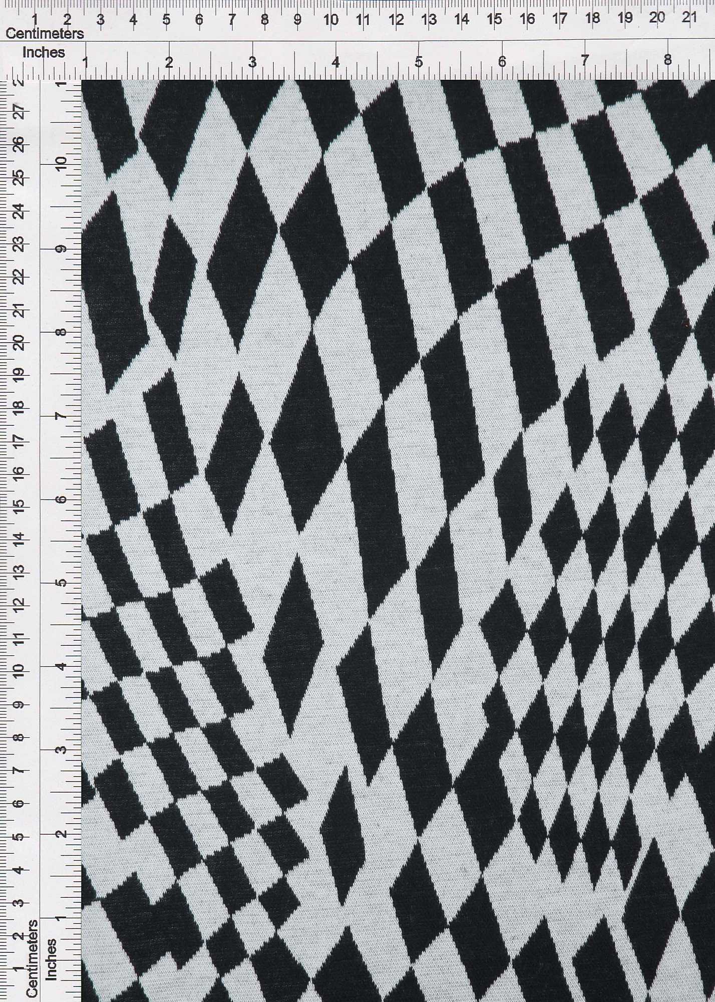 KNT4438 BLACK CHECKERED DOUBLE KNIT DRESS JACQUARD OUTERWEAR PANTS POLYESTER RAYON SKIRTS SOLID SPANDEX STRETCH TOPS YARN DYED