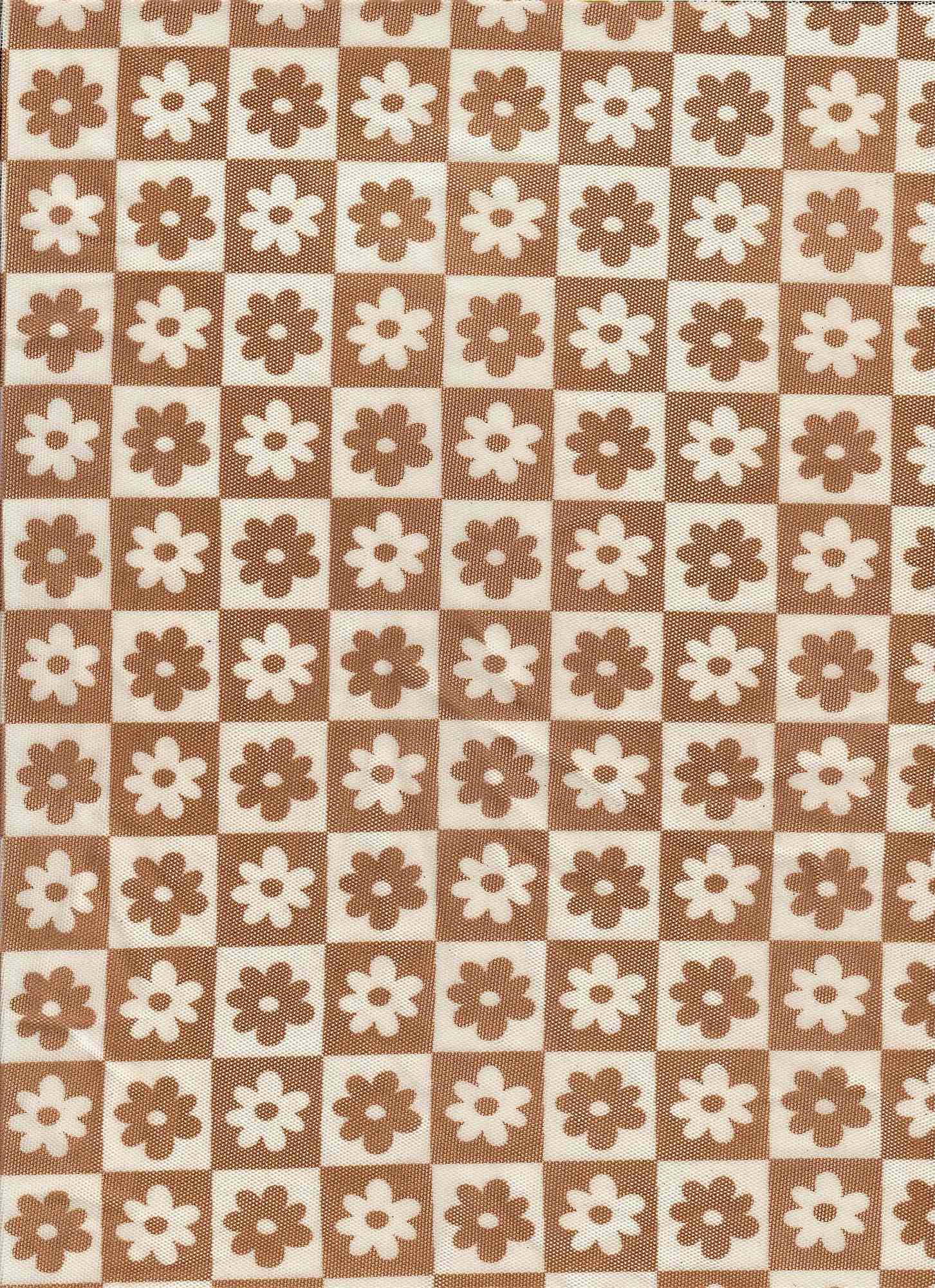 MESH-MS10017 CAMEL FLOWER BLOUSE BODYSUIT BROWN CAMI FLOCKING FLORAL GOLD LOUNGEWEAR MESH POLYESTER PRINT SPANDEX STRETCH TOPS TUNICS WHITE