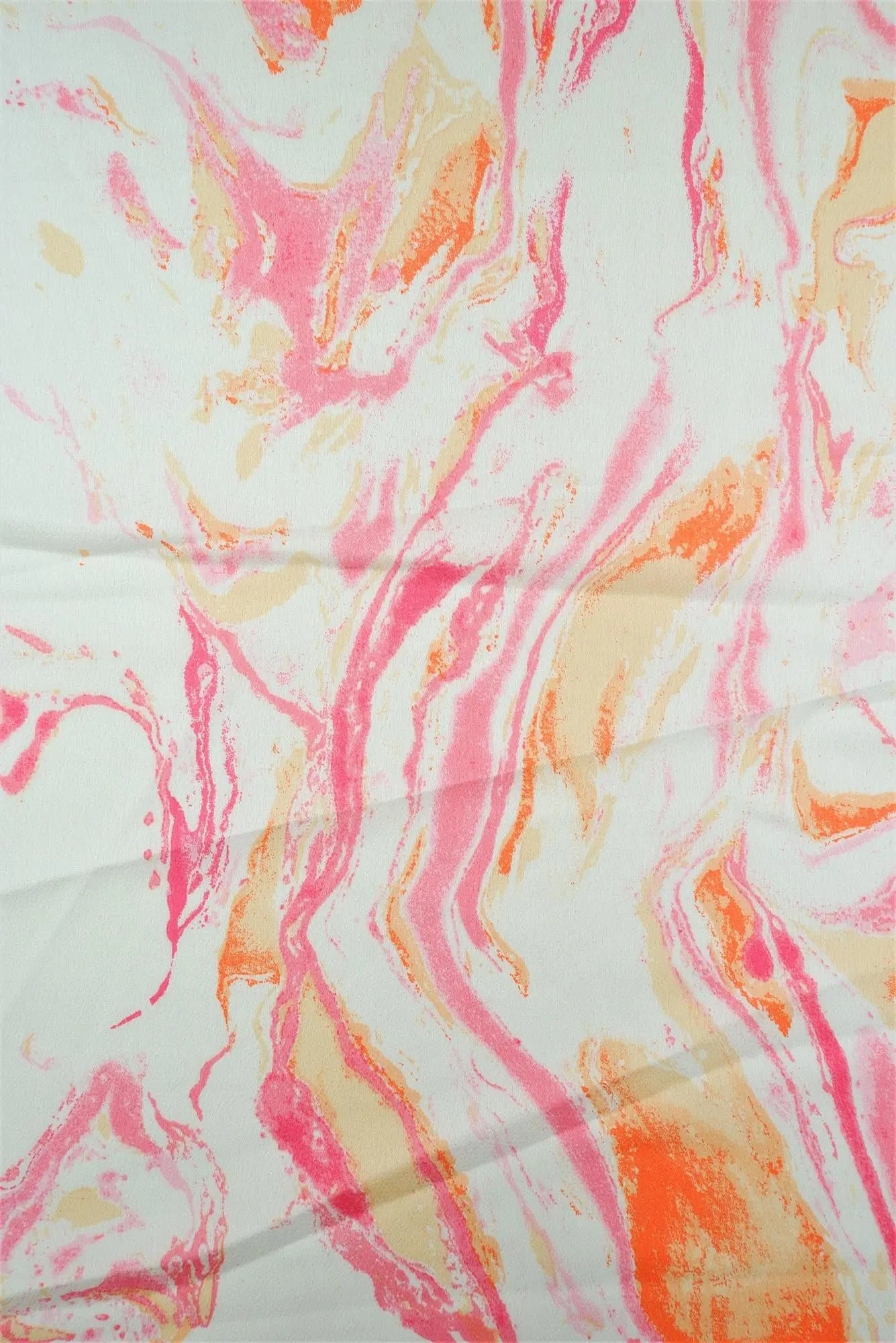 POP4427-MS10015 IVORY/PINK BLOUSE CAMI DRESS MARBLE POLYESTER PRINT SATIN SPANDEX TOPS WOVEN