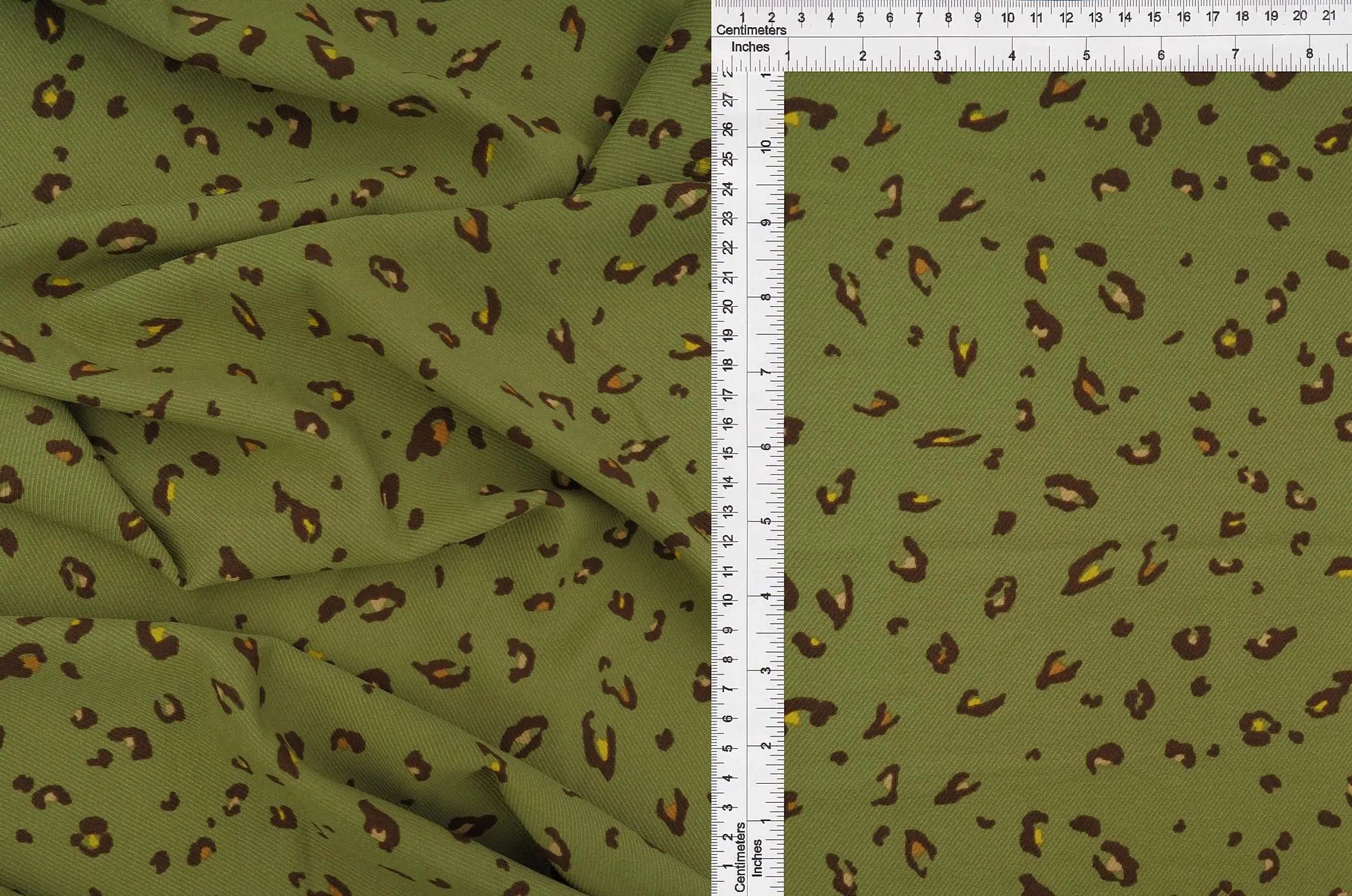 POP4435-MS10516 OLIVE ANIMAL BLOUSE BODYSUIT BOTTOMS BROWN CAMI DRESS GOLD GREEN LEOPARD PANTS POLYESTER PRINT SKIRTS SPANDEX T-SHIRT TOPS TWILL WOVEN