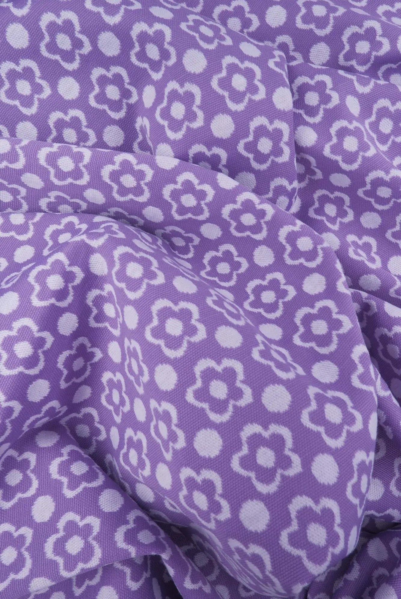 KNT4443 LAVENDER FLOWER BOTTOMS DOUBLE KNIT DRESS FLORAL JACQUARD OUTERWEAR PANTS POLYESTER SKIRTS SOLID SPANDEX STRETCH YARN DYED