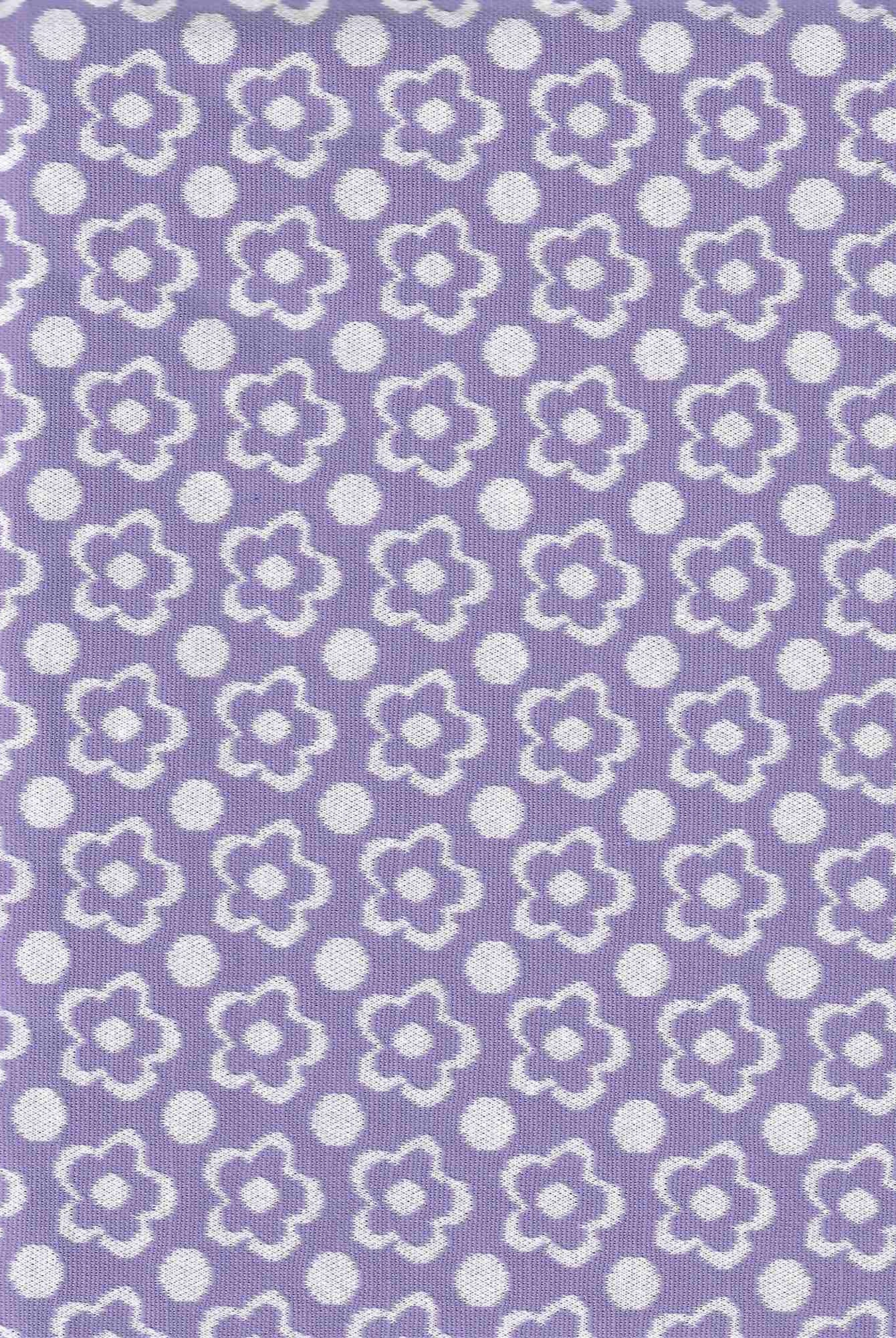 KNT4443 LAVENDER FLOWER BOTTOMS DOUBLE KNIT DRESS FLORAL JACQUARD OUTERWEAR PANTS POLYESTER SKIRTS SOLID SPANDEX STRETCH YARN DYED