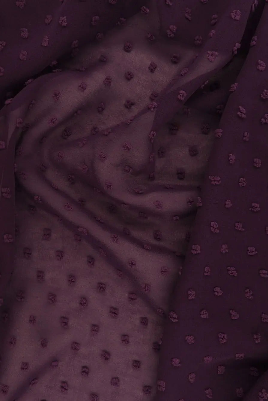 HIMLT-3132 PURPLE HAZE BLOUSE CHIFFON DOT DRESS HI-MULTI NON STRETCH POLYESTER PURPLE SKIRTS SOLID SWISS TOPS WOVEN