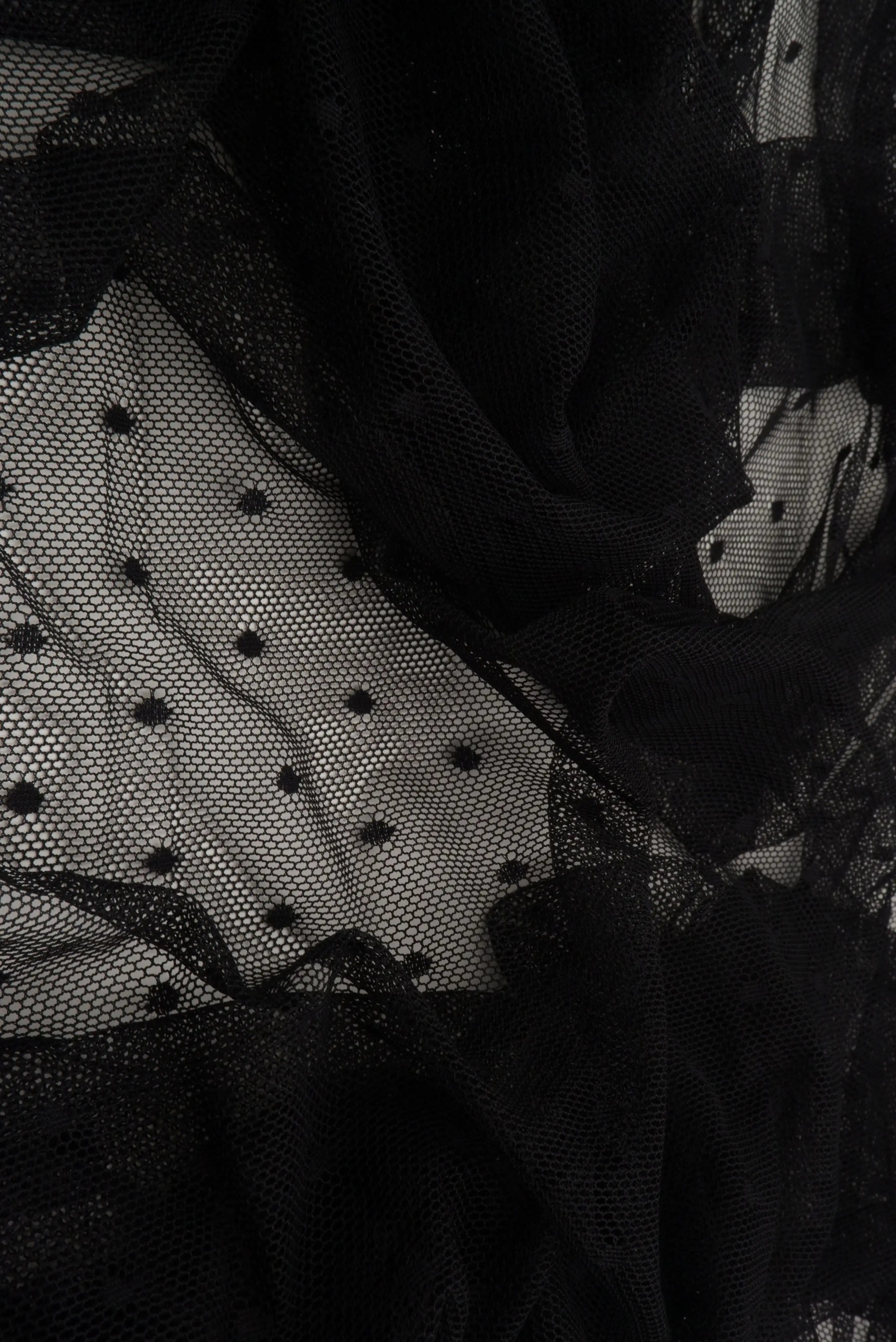 LACE3759 JET BLACK BODYSUIT BOTTOMS CAMI DOT DRESS LACE MESH NYLON SOLID SPANDEX TOPS TUNICS