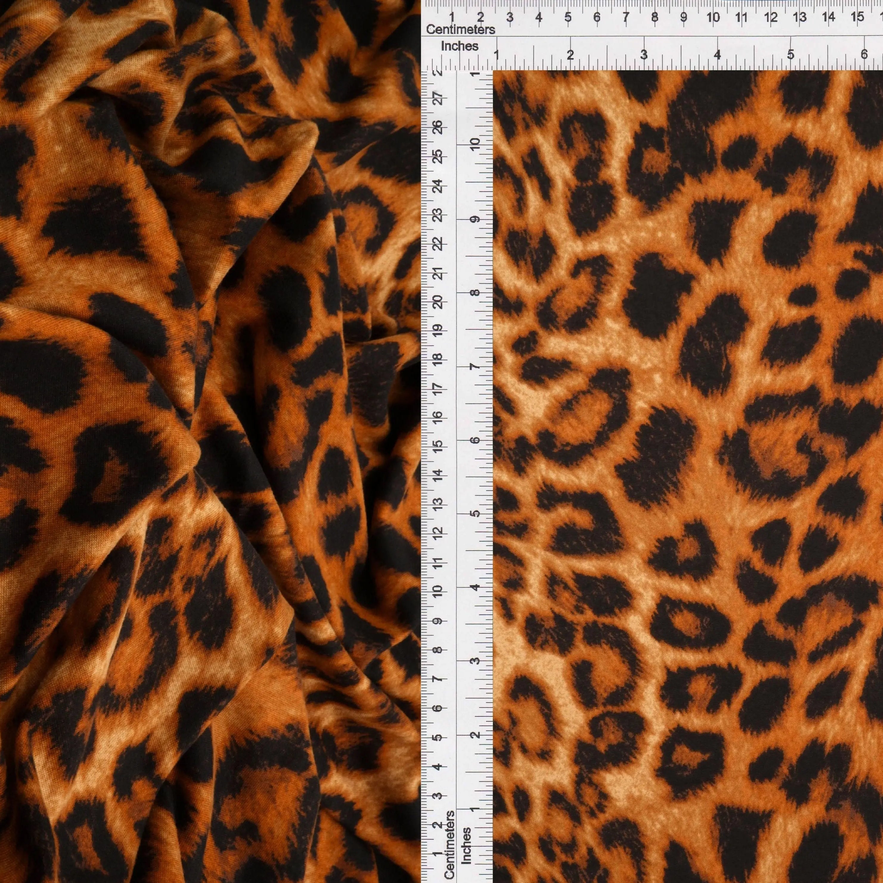 KNT4520-DU613 BROWN ANIMAL BIKER SHORTS BLOUSE BODYSUIT BROWN CAMI DRESS DTY BRUSHED KNIT LOUNGEWEAR PANTS POLYESTER PRINT RUST SKIRTS SPANDEX STRETCH T-SHIRT TOPS TUNICS