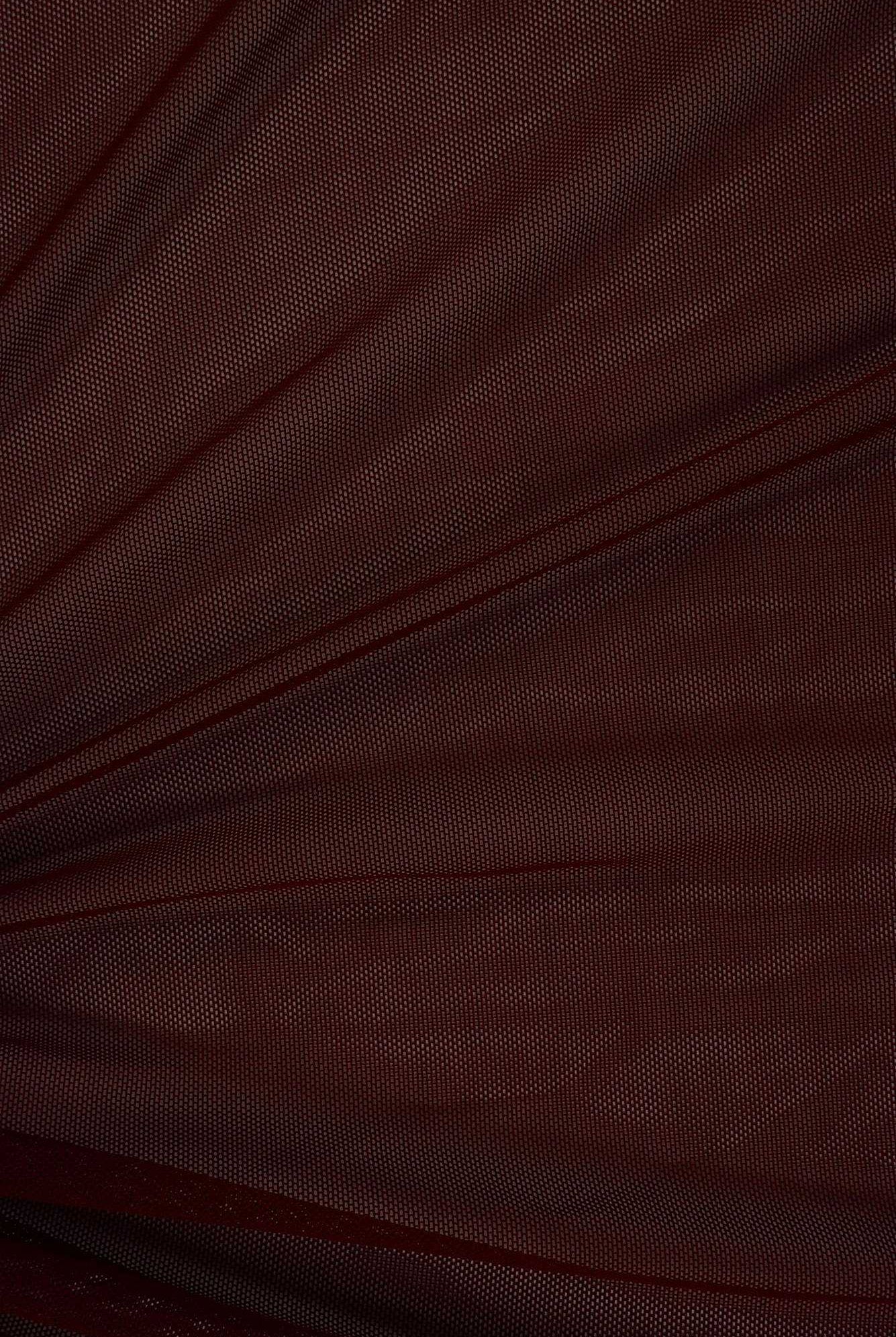 MESH-2000 BURGUNDY ACTIVEWEAR BODYSUIT CAMI DRESS FLOCKING MESH NO-PRINT POLYESTER RED SOLID SPANDEX STRETCH TOPS WINE