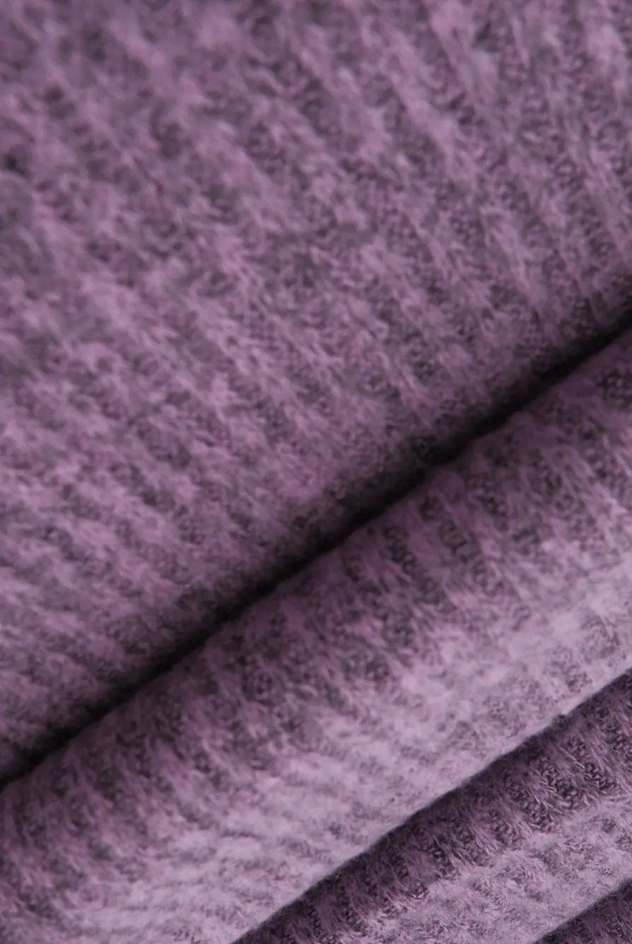 KNT3855 LAVENDER DRESS KNIT LAVANDER NO-PRINT OUTERWEAR PANTS POLYESTER RAYON RIB 2X2 SKIRTS SOLID SPANDEX STRETCH SWEATER TUNICS