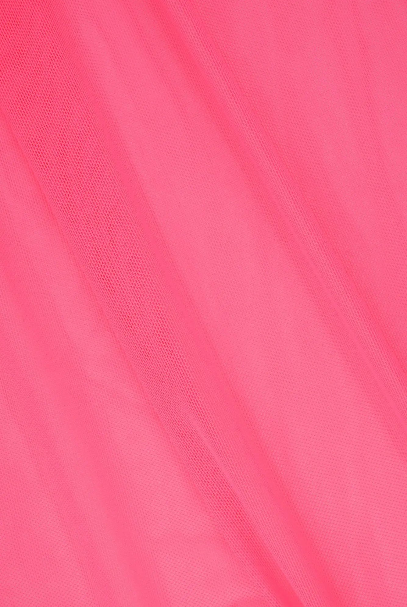 MESH-2000 NEON PINK BLOUSE BODYSUIT CAMI FLOCKING LOUNGEWEAR MESH NEON NO-PRINT PINK POLYESTER SOLID SPANDEX STRETCH TOPS TUNICS