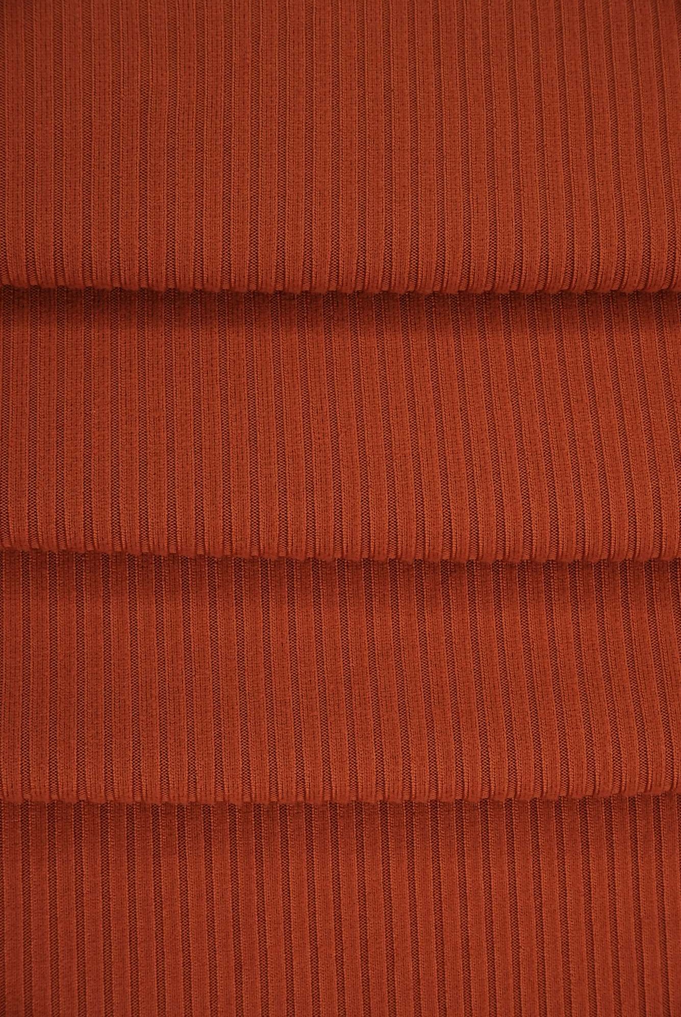 KNT4151 RUST BODYSUIT BOTTOMS BROWN CAMI DRESS KNIT NO-PRINT POLYESTER RIB 4X2 SOLID-B SPANDEX STRETCH TOPS YUMMY