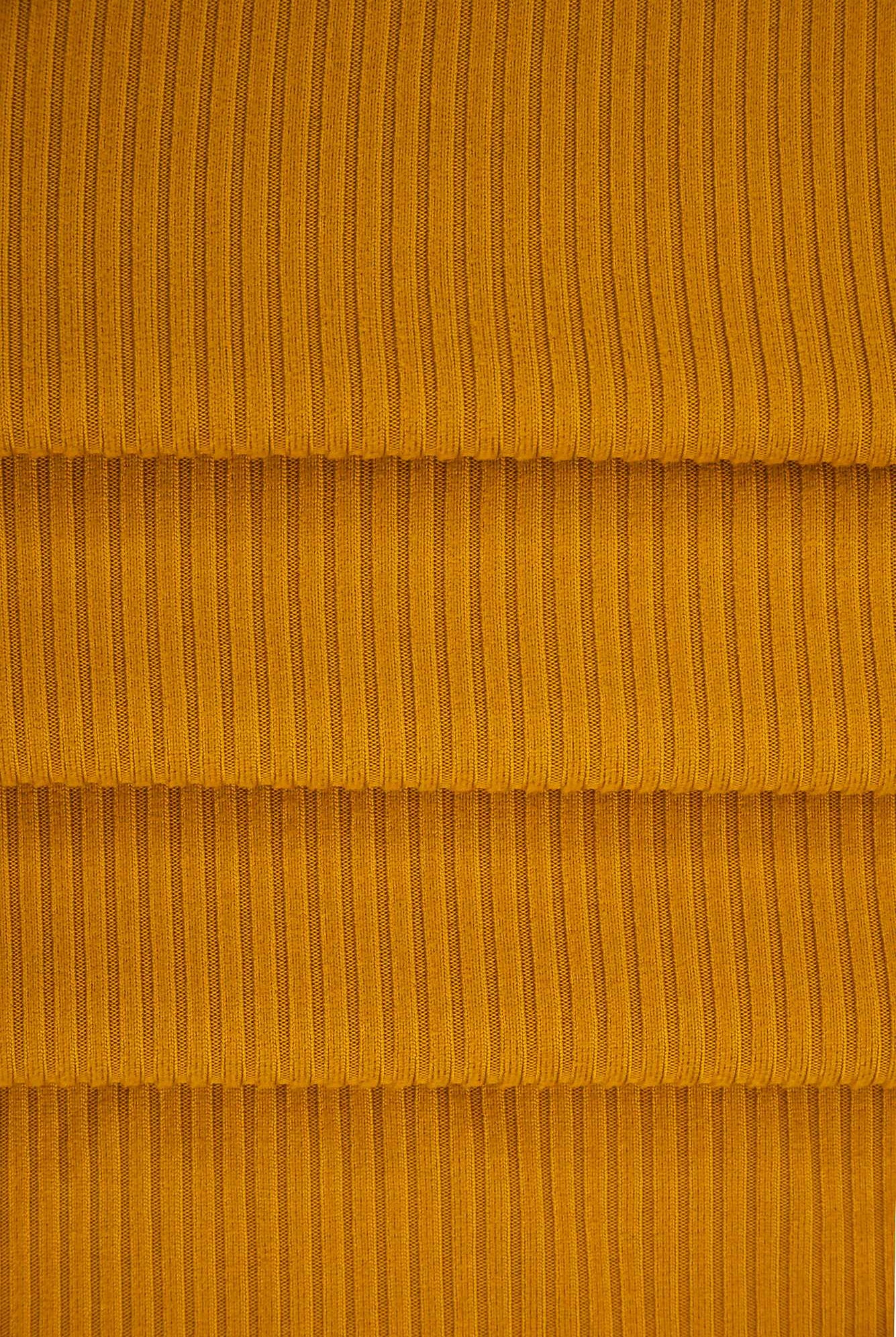 KNT4151 MUSTARD BLOUSE BODYSUIT BOTTOMS CAMI DRESS KNIT NO-PRINT POLYESTER RIB 4X2 SOLID-B SPANDEX STRETCH TOPS YUMMY