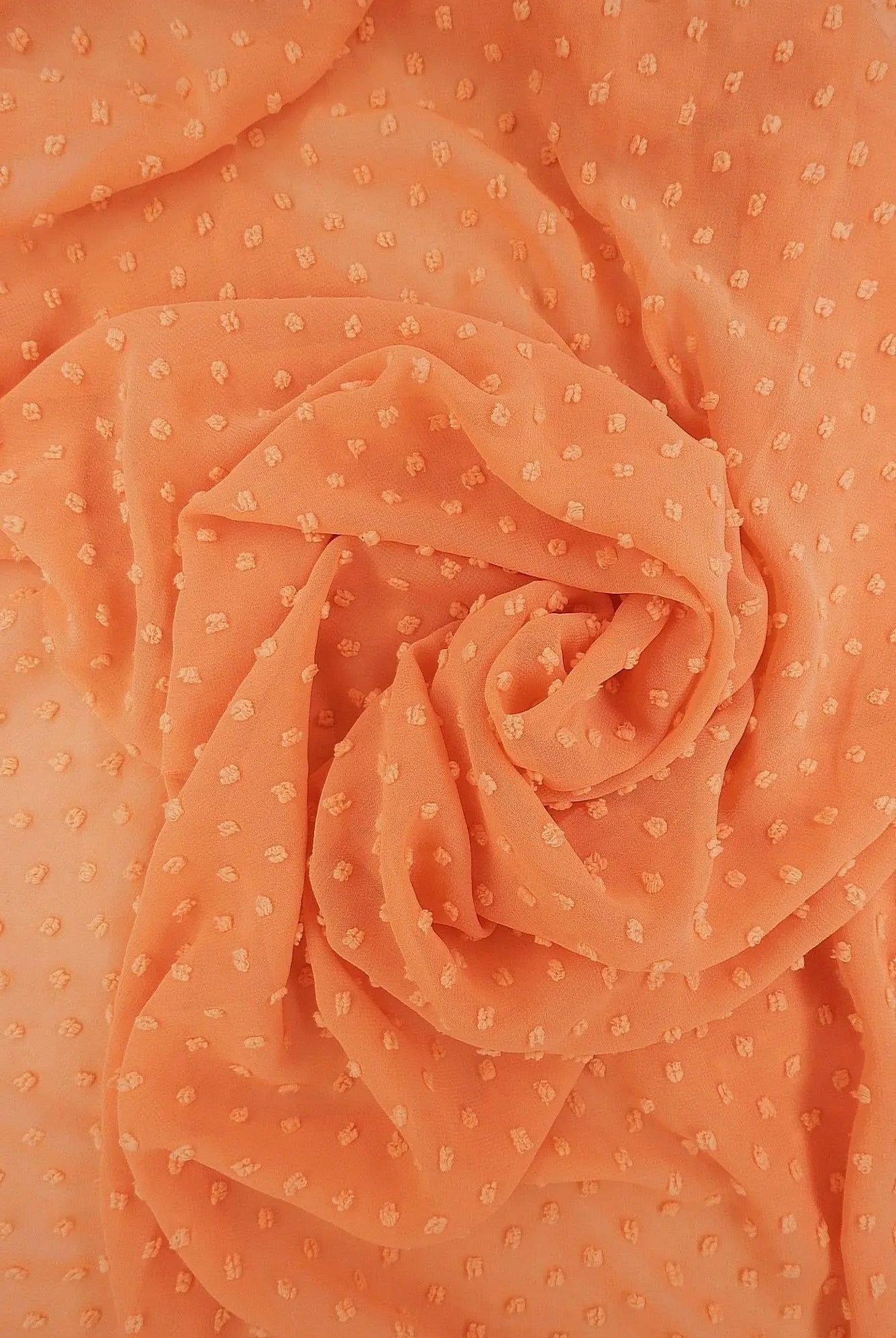 HIMLT-3132 ORANGE LT. BLOUSE CHIFFON DOT DRESS HI-MULTI NON STRETCH ORANGE POLYESTER SKIRTS SOLID SWISS TOPS WOVEN