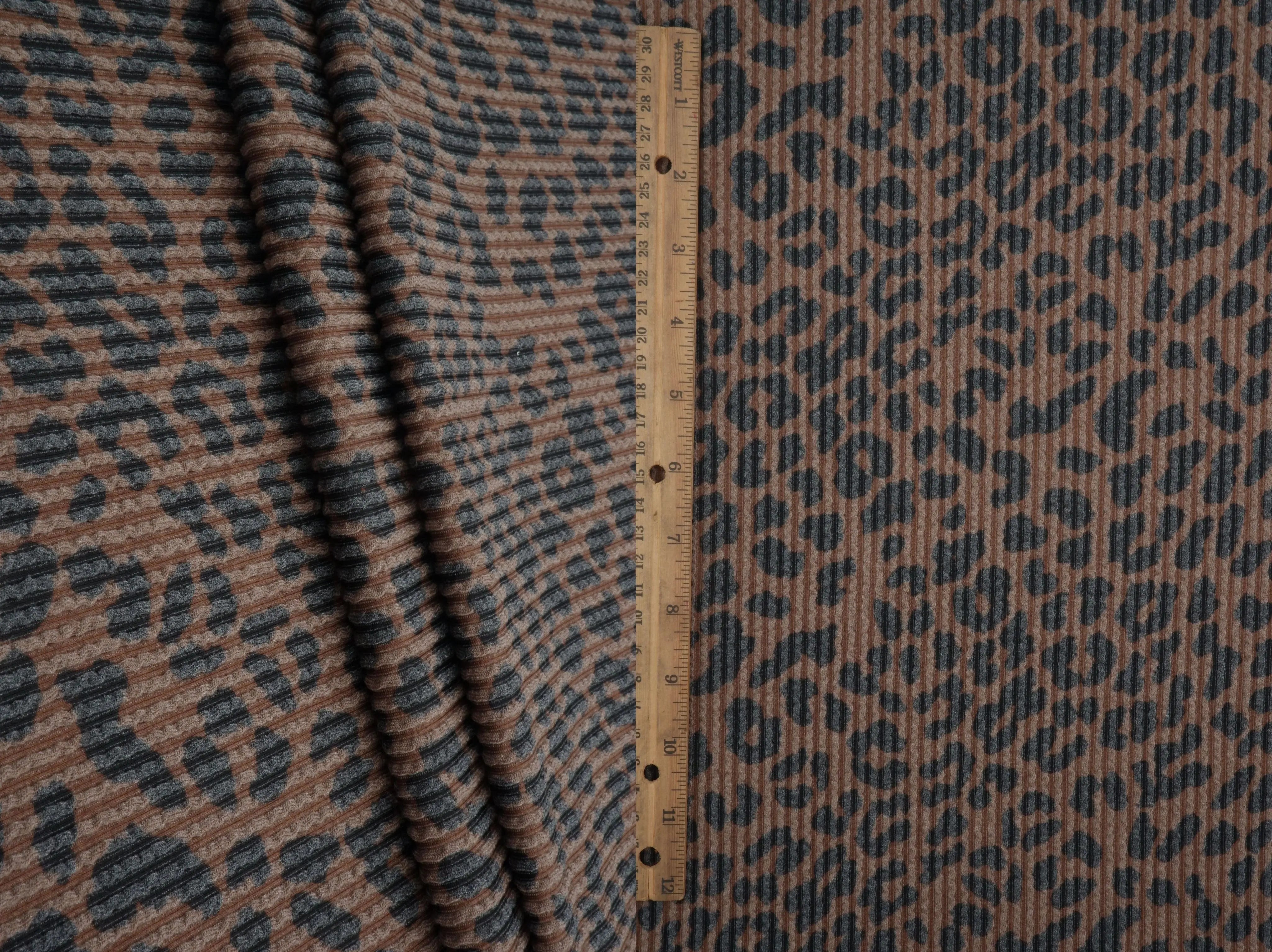 KNT4463-S304102 BROWN ACTIVEWEAR ANIMAL BODYSUIT DOUBLE KNIT DRESS JACQUARD PANTS POLYESTER RAYON RIB SKIRTS SOLID SPANDEX STRETCH URBAN