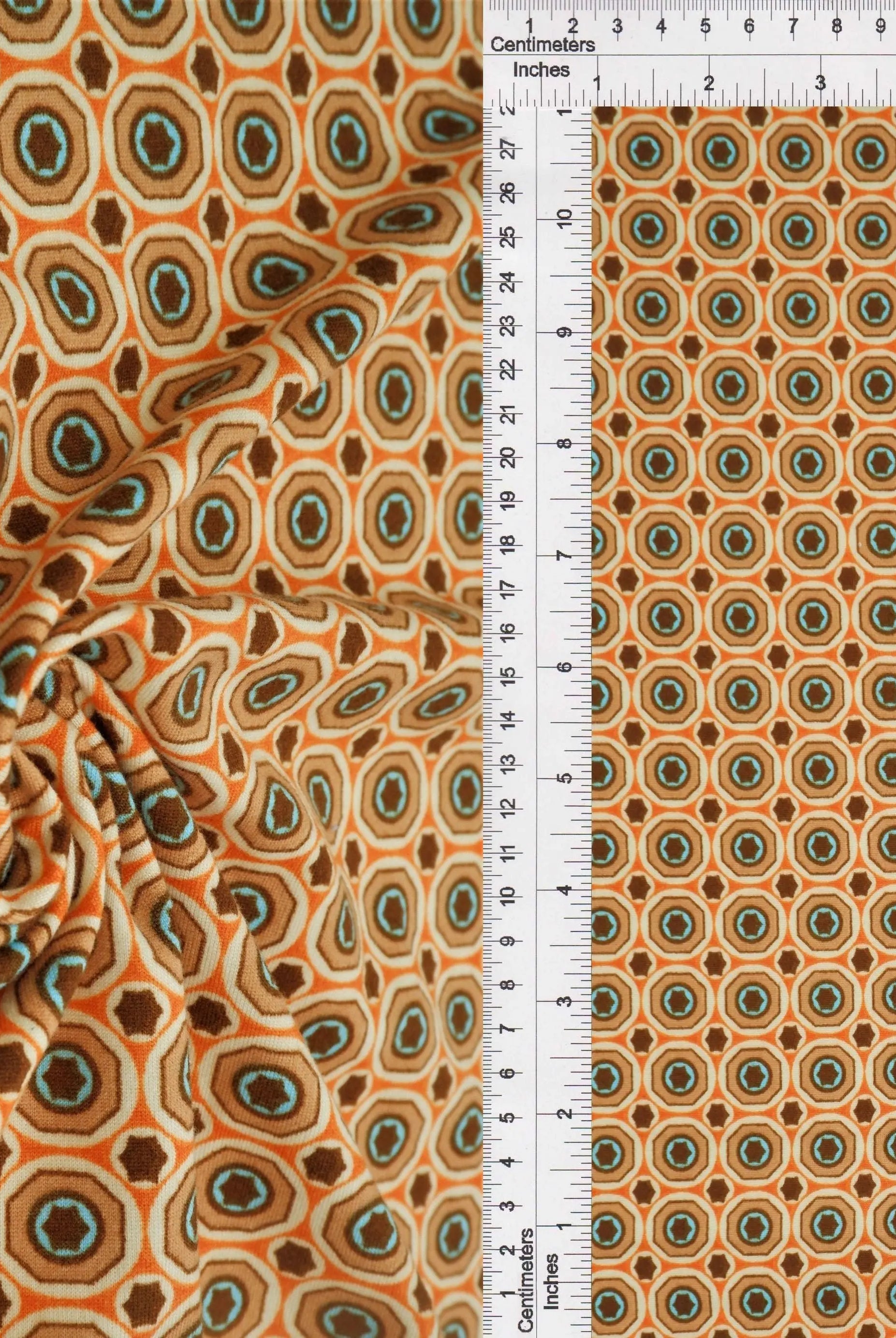 KNT2100-MS10158 ORANGE/BROWN BIKER SHORTS BLOUSE BODYSUIT BOTTOMS CAMI DRESS DTY BRUSHED GEOMETRIC KNIT LOUNGEWEAR PANTS POLYESTER PRINT SKIRTS SPANDEX STRETCH T-SHIRT TOPS TUNICS