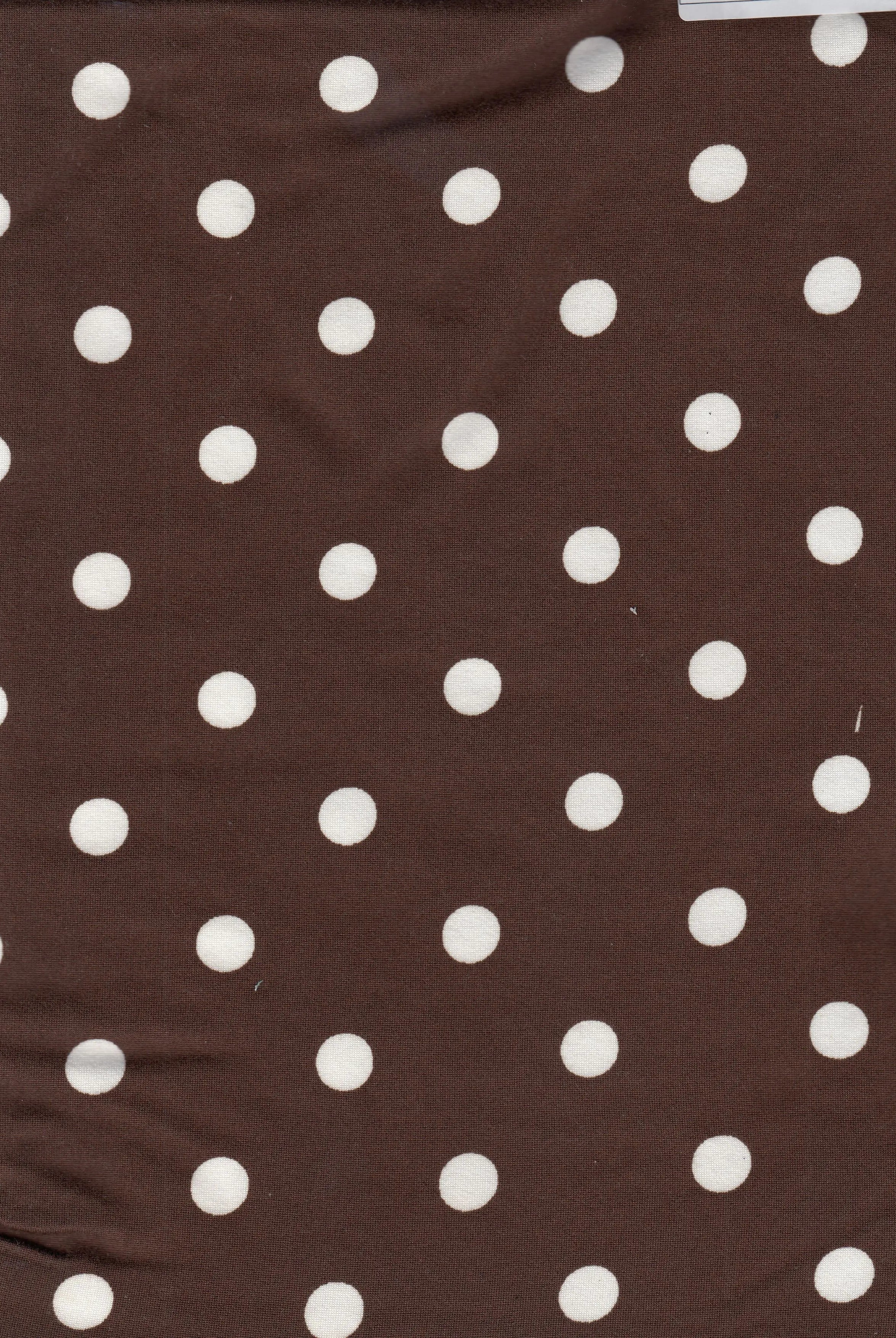 KNT4520-SE90548 BROWN/IVORY BIKER SHORTS BLOUSE BODYSUIT CAMI DOT DRESS DTY BRUSHED KNIT LOUNGEWEAR PANTS POLYESTER PRINT SKIRTS SPANDEX STRETCH T-SHIRT TOPS TUNICS