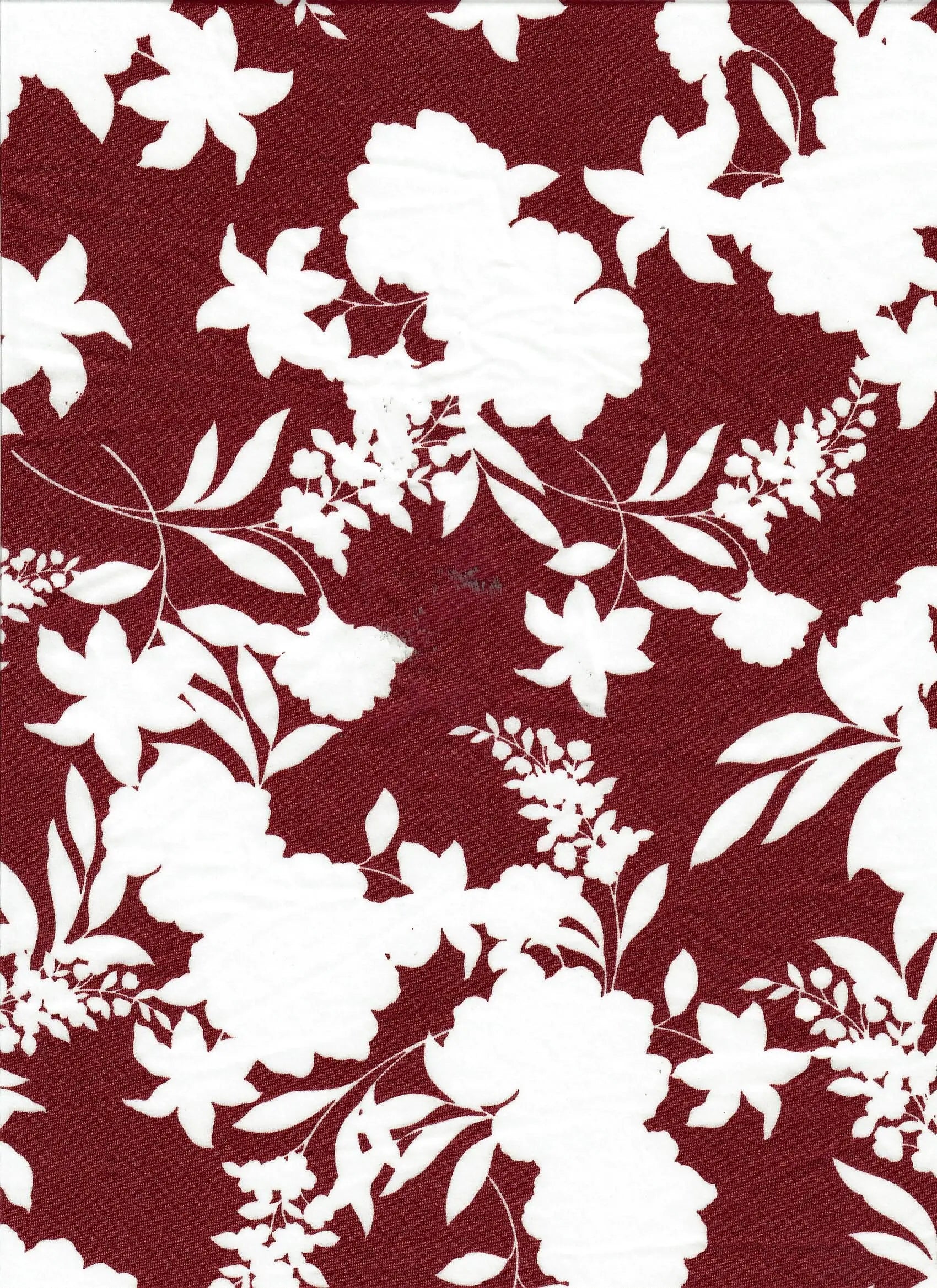 KNT4498-MS11299 BURGUNDY BODYSUIT BOTTOMS CAMI DRESS DTY FLORAL FLOWER KNIT PANTS POLYESTER PRINT SKIRTS SPANDEX STRETCH TOPS