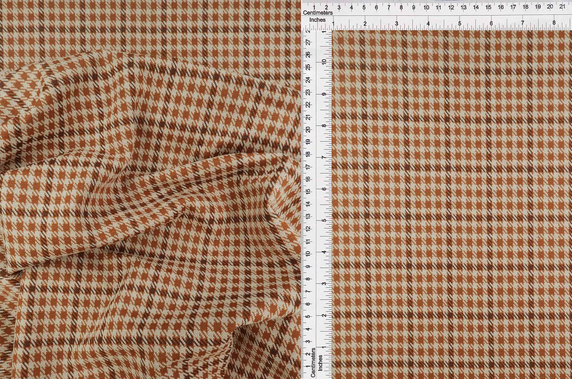 KNT4211 RUST/BROWN BODYSUIT DOUBLE KNIT DRESS JACQUARD PANTS PLAID POLYESTER RAYON SKIRTS SOLID-B SPANDEX STRETCH TUNICS YARN DYED