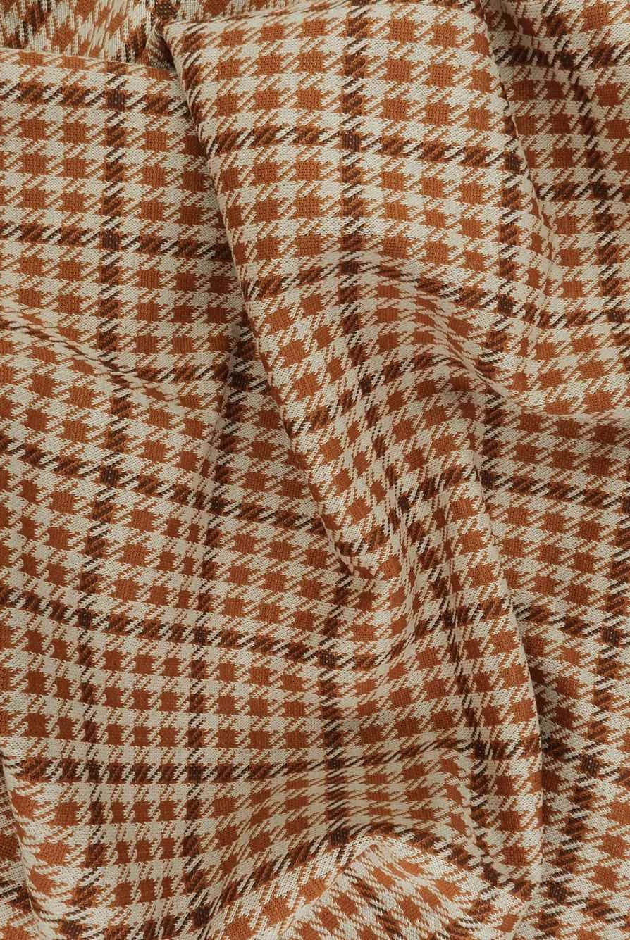 KNT4211 RUST/BROWN BODYSUIT DOUBLE KNIT DRESS JACQUARD PANTS PLAID POLYESTER RAYON SKIRTS SOLID-B SPANDEX STRETCH TUNICS YARN DYED