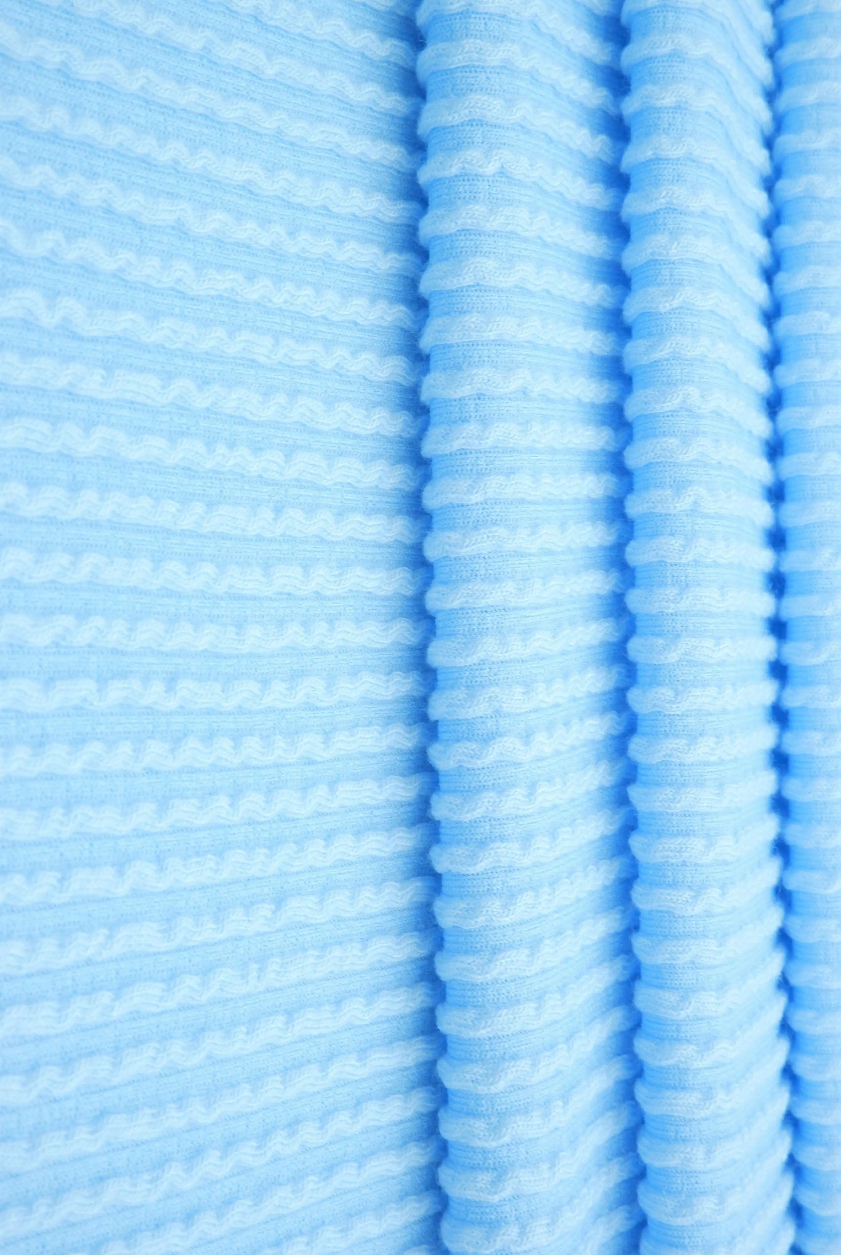 KNT4463 BLUE LT BLUE BODYSUIT BOTTOMS CAMI DOUBLE KNIT DRESS JACQUARD LOUNGEWEAR NO-PRINT PANTS POLYESTER RAYON RIB SOLID SPANDEX STRETCH SWEATER T-SHIRT URBAN