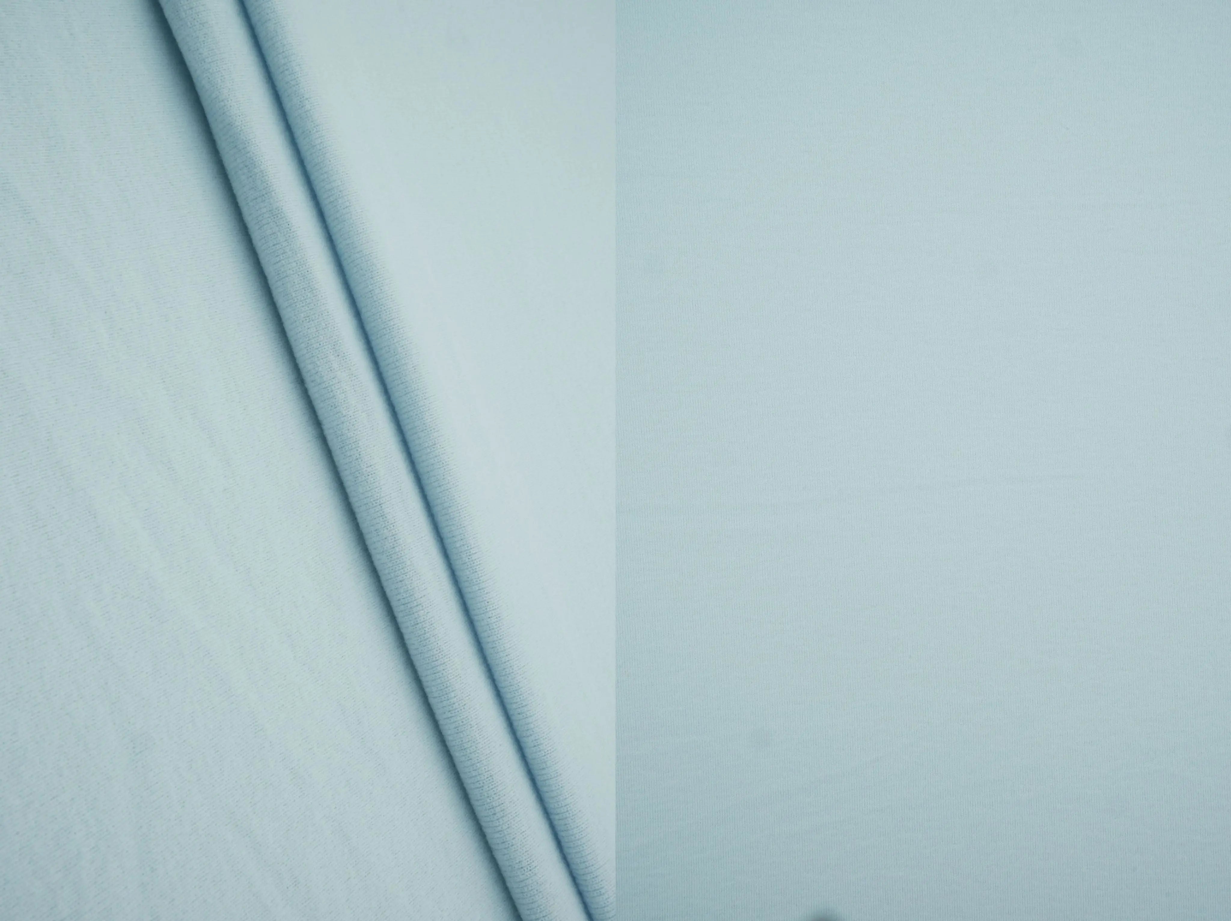 KNT4681 BLUE POWDER BLOUSE DRESS KNIT NO-PRINT PANTS POLYESTER RAYON RIBBED 1X1 SKIRTS SPANDEX SWEATER TOPS