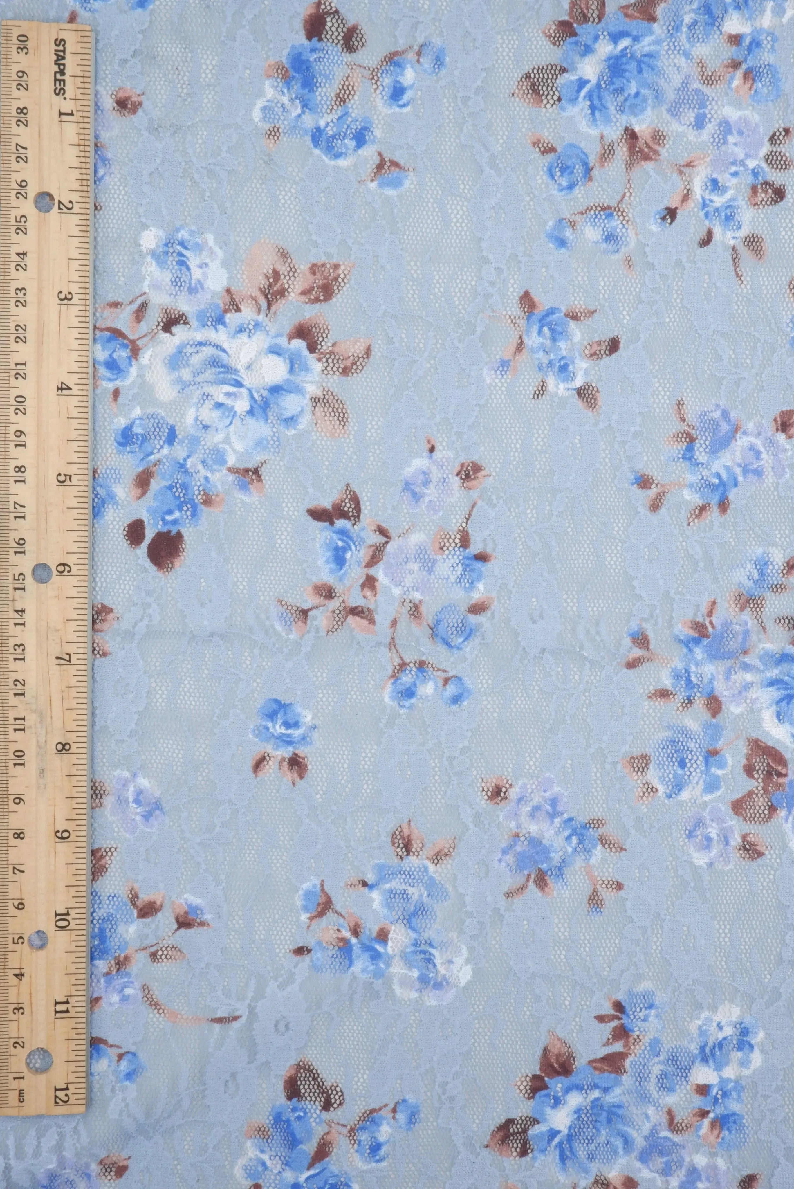 LACE4481-M11765 BLUE BLOUSE CAMI DIGITAL PRINT DITSY DRESS LACE POLYESTER SKIRTS SPANDEX TOPS