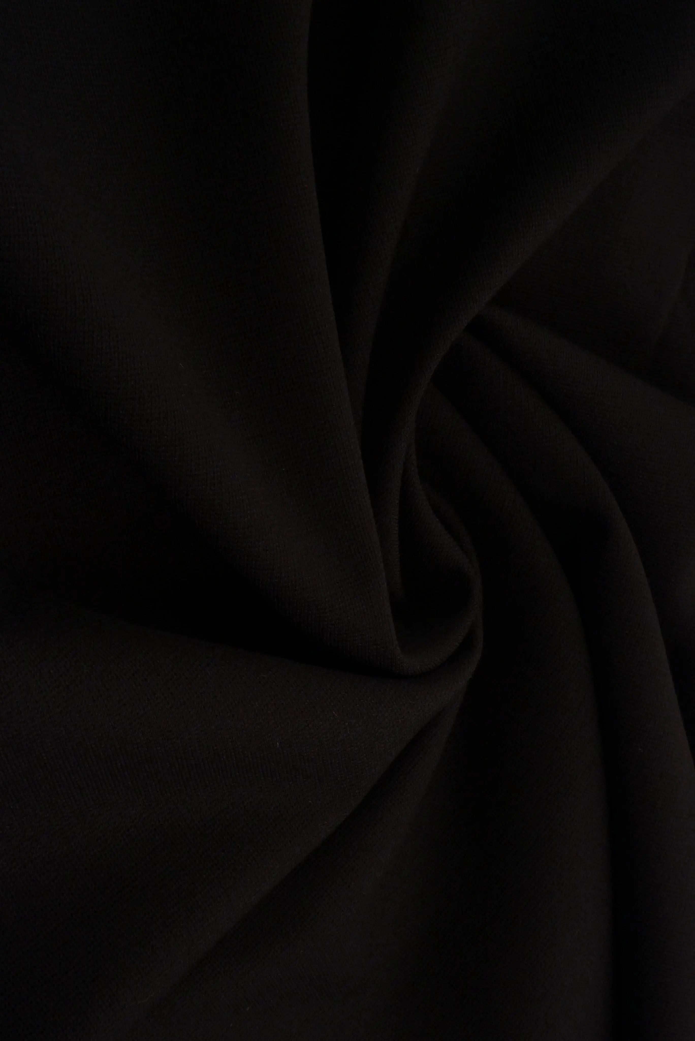 KNT3136 BLACK-320GSM ACTIVEWEAR BIKER SHORTS KNIT NO-PRINT NYLON OUTERWEAR PANTS PONTI RAYON SKIRTS SOLID-B SPANDEX STRETCH SWEATER