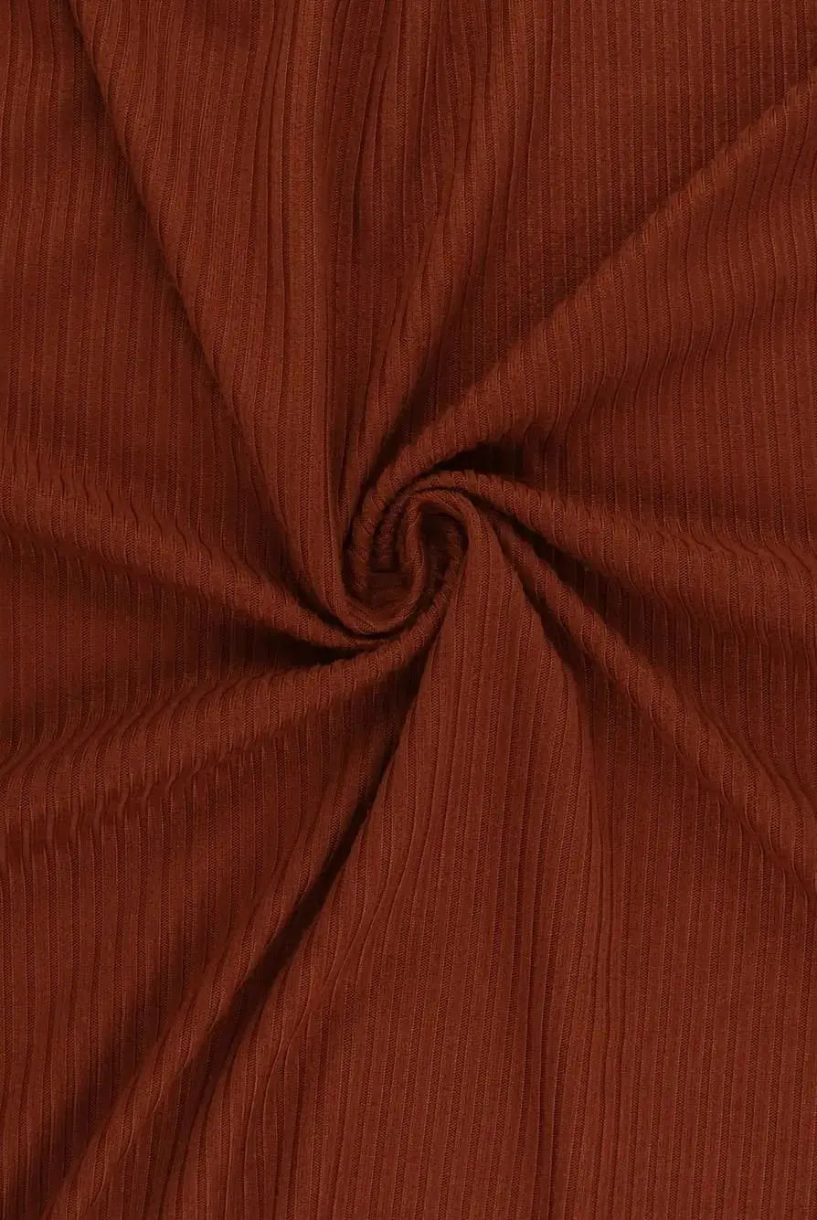 Rib Solid Stretch Knit Fabric - KNT4151