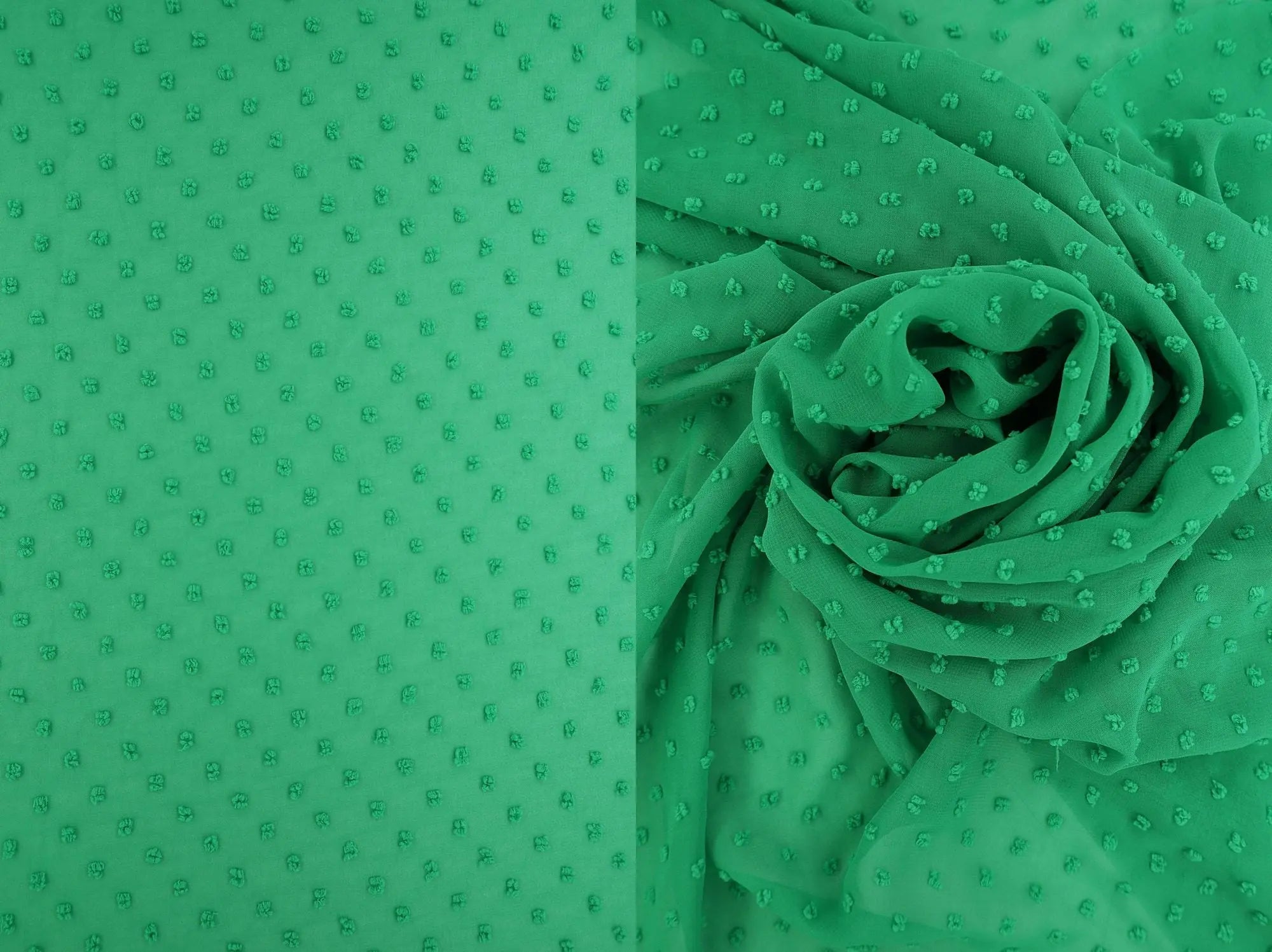 HIMLT-3132 GREEN BLOUSE CHIFFON DOT DRESS GREEN HI-MULTI NON STRETCH POLYESTER SKIRTS SOLID SWISS TOPS WOVEN