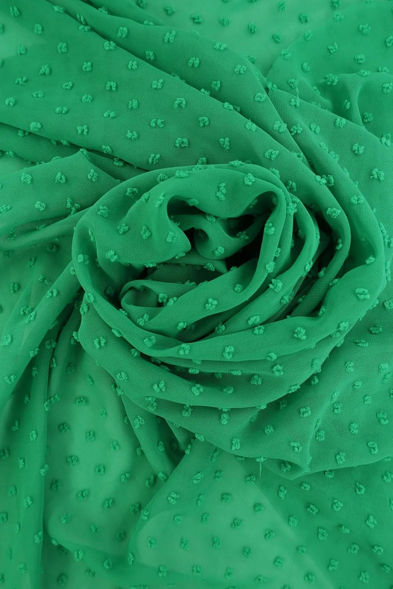 HIMLT-3132 GREEN BLOUSE CHIFFON DOT DRESS GREEN HI-MULTI NON STRETCH POLYESTER SKIRTS SOLID SWISS TOPS WOVEN