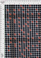 KNT4212 BLACK/ORANGE DOUBLE KNIT JACQUARD PLAID POLYESTER RAYON SOLID-B SPANDEX STRETCH YARN DYED