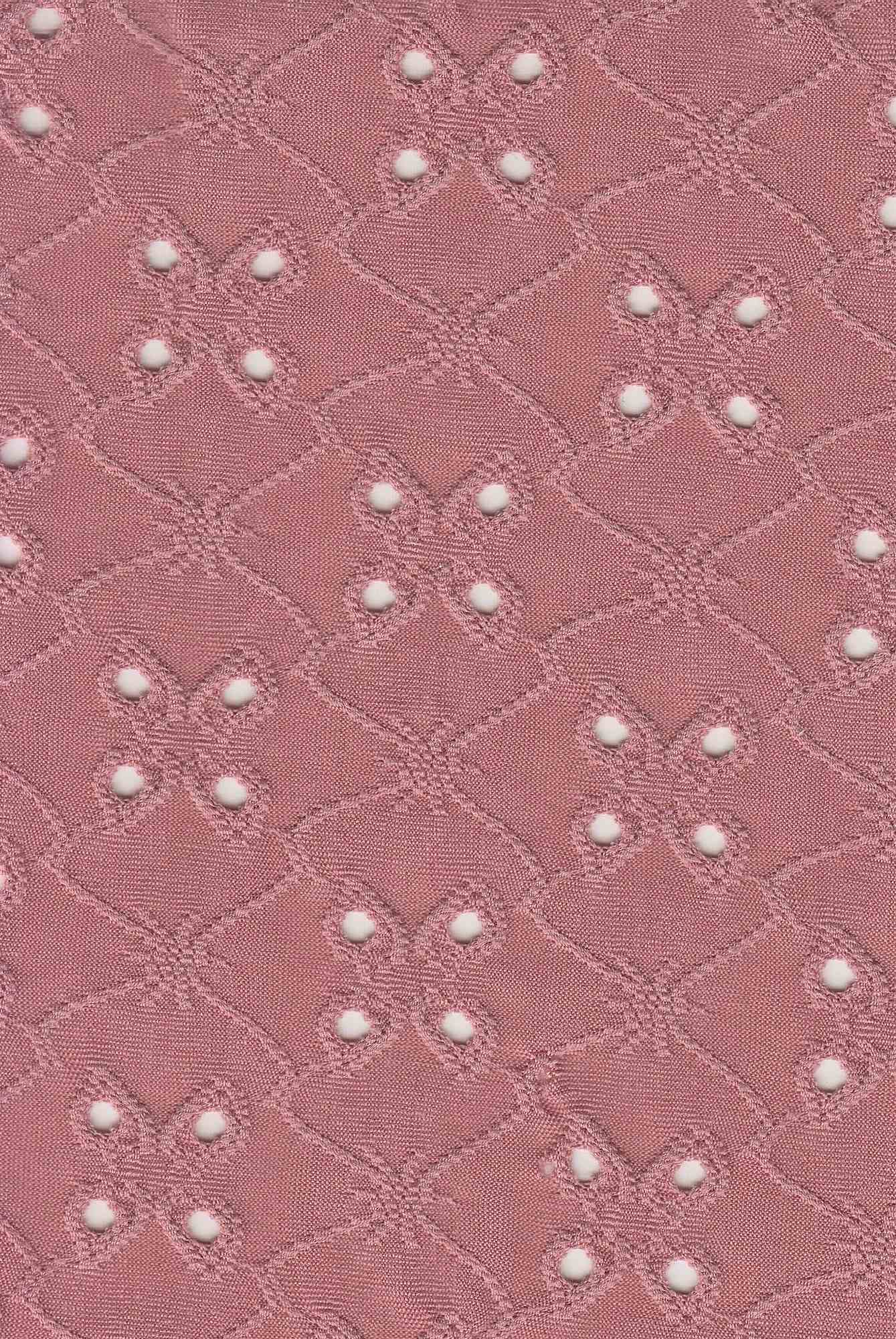 KNT4187 ROSE DTY EYELET JACQUARD KNIT NO-PRINT POLYESTER SOLID SPANDEX STRETCH