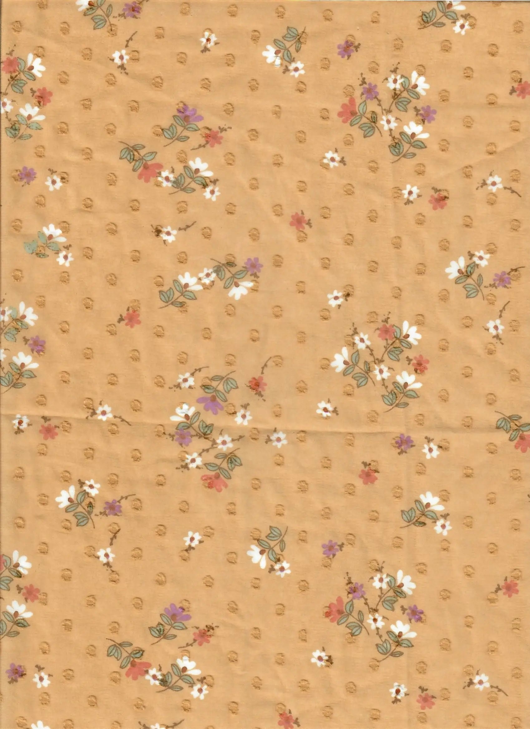 HMT-MS10412 TAN BLOUSE CAMI DITSY DRESS FLORAL FLOWER HI-MULTI NON STRETCH PANTS POLYESTER PRINT SKIRTS SWISS DOT TOPS WOVEN