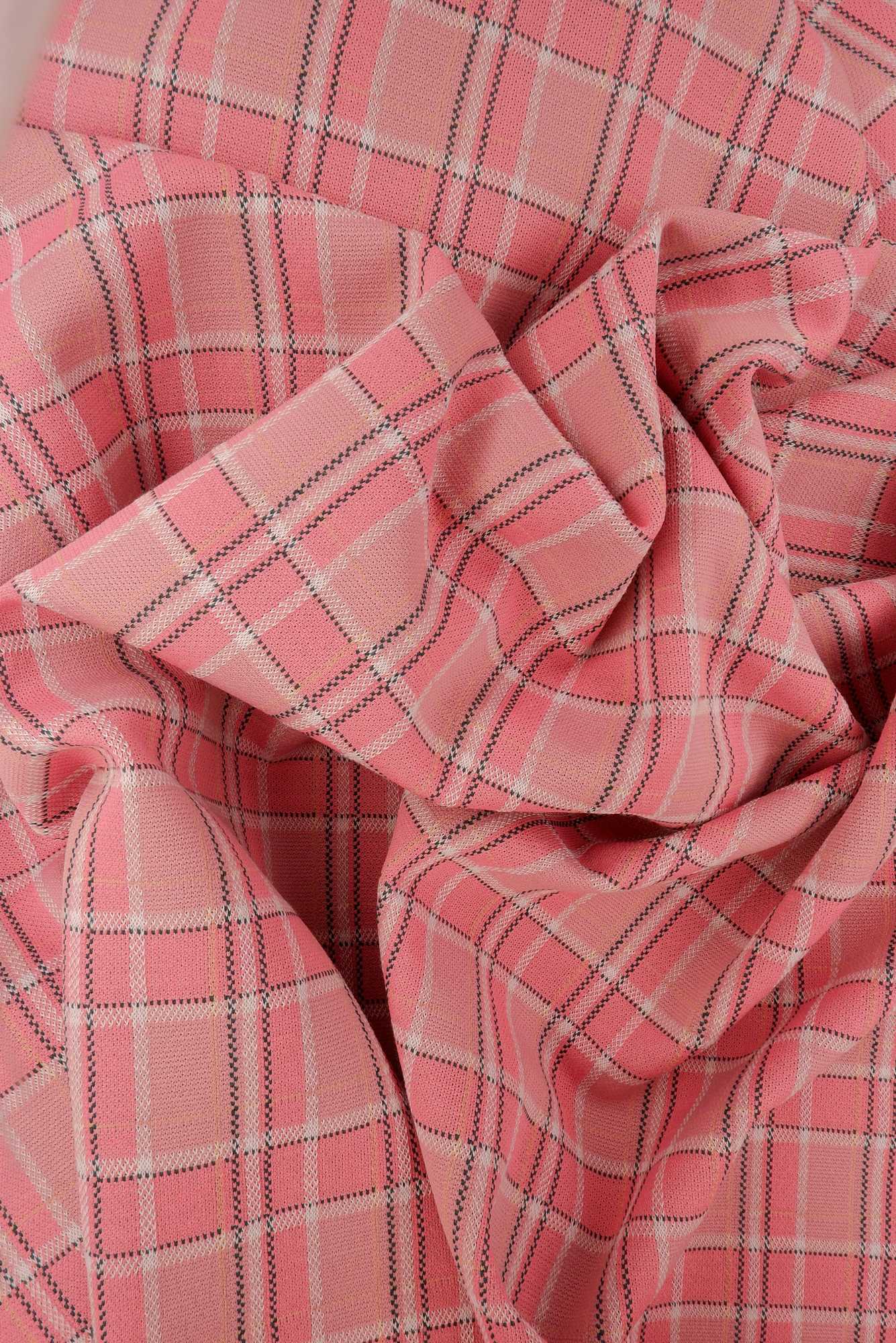 KNT4407 PINK SWEET BOTTOMS CAMI DOUBLE KNIT JACQUARD OUTERWEAR PANTS PLAID POLYESTER RAYON SKIRTS SOLID-B SPANDEX STRETCH TOPS TUNICS YARN DYED