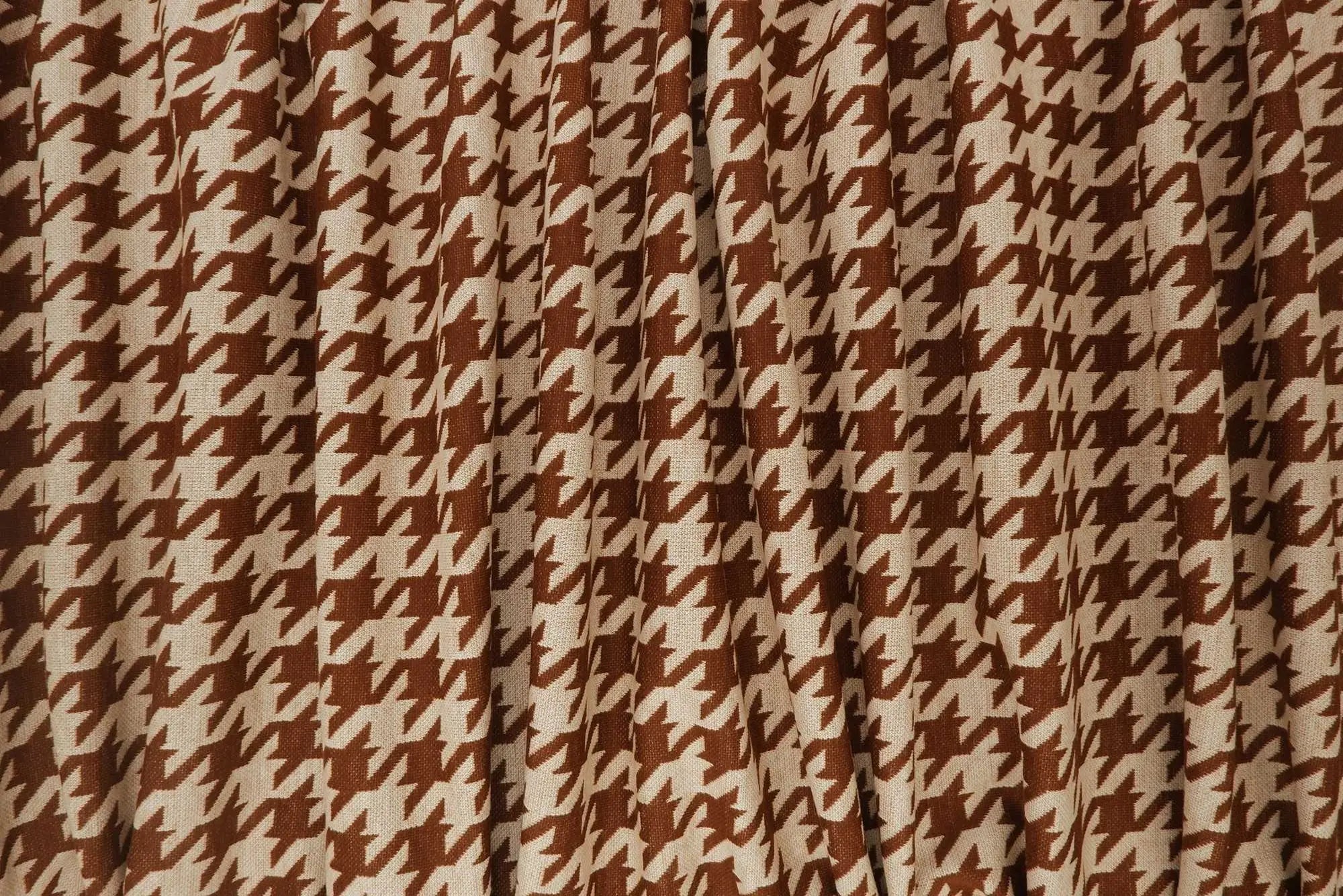 KNT4142 WHITE/COCO BROWN BODYSUIT DRESS HERRINGBONE HOUNDSTOOTH JACQUARD KNIT PANTS POLYESTER SKIRTS SOLID-B SPANDEX STRETCH TUNICS YARN DYED