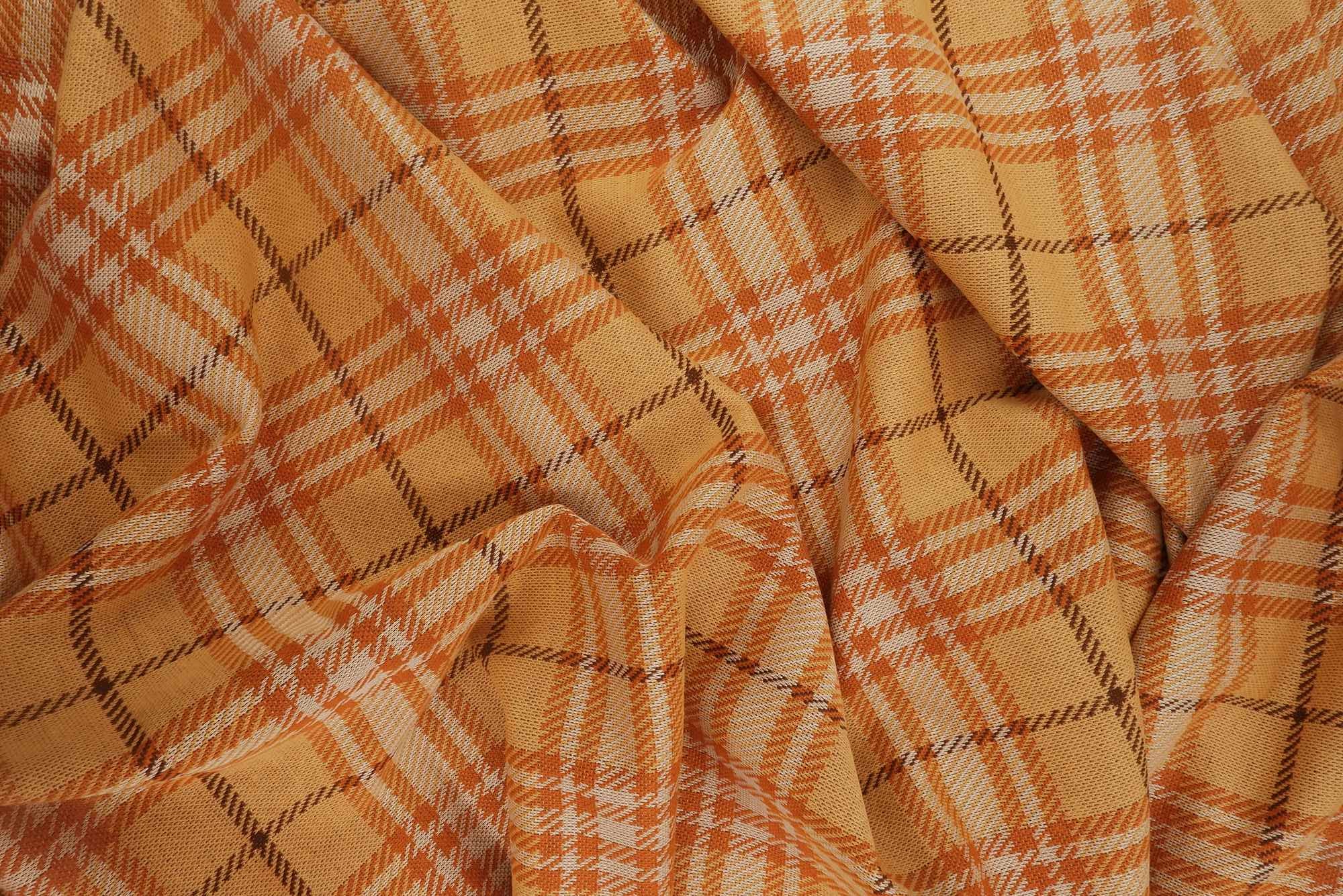 KNT4125 ORANGE/RUST BODYSUIT BOTTOMS DRESS KNIT PANTS PLAID RAYON SKIRTS SOLID-B SPANDEX STRETCH TOPS YARN DYED