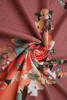 KNT2100-Q10218 CLAY BIKER SHORTS BLOUSE BOTTOMS DTY BRUSHED FLORAL KNIT POLYESTER PRINT SPANDEX STRETCH