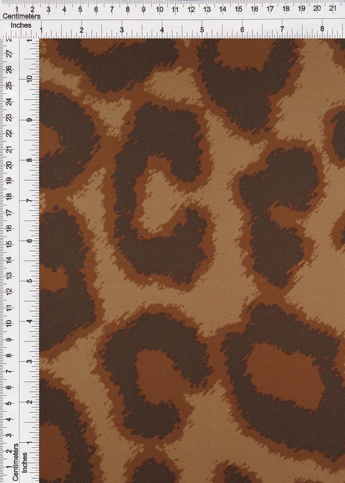 KNT2100-SE90343 RUST ANIMAL BLOUSE BOTTOMS CAMI DRESS DTY BRUSHED KNIT LOUNGEWEAR POLYESTER PRINT RUST SPANDEX STRETCH TOPS