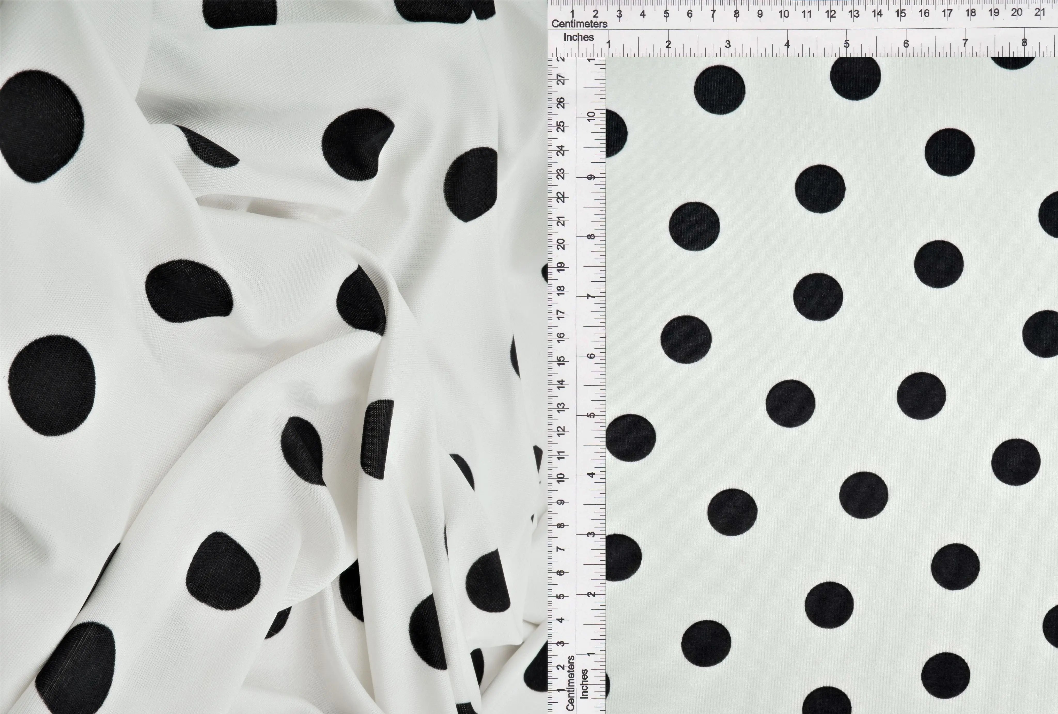 KNT3963-DU1960 IVORY BLACK BLOUSE BOTTOMS CAMI DOT DRESS IVORY KNIT POLYESTER PRINT SPANDEX STRETCH