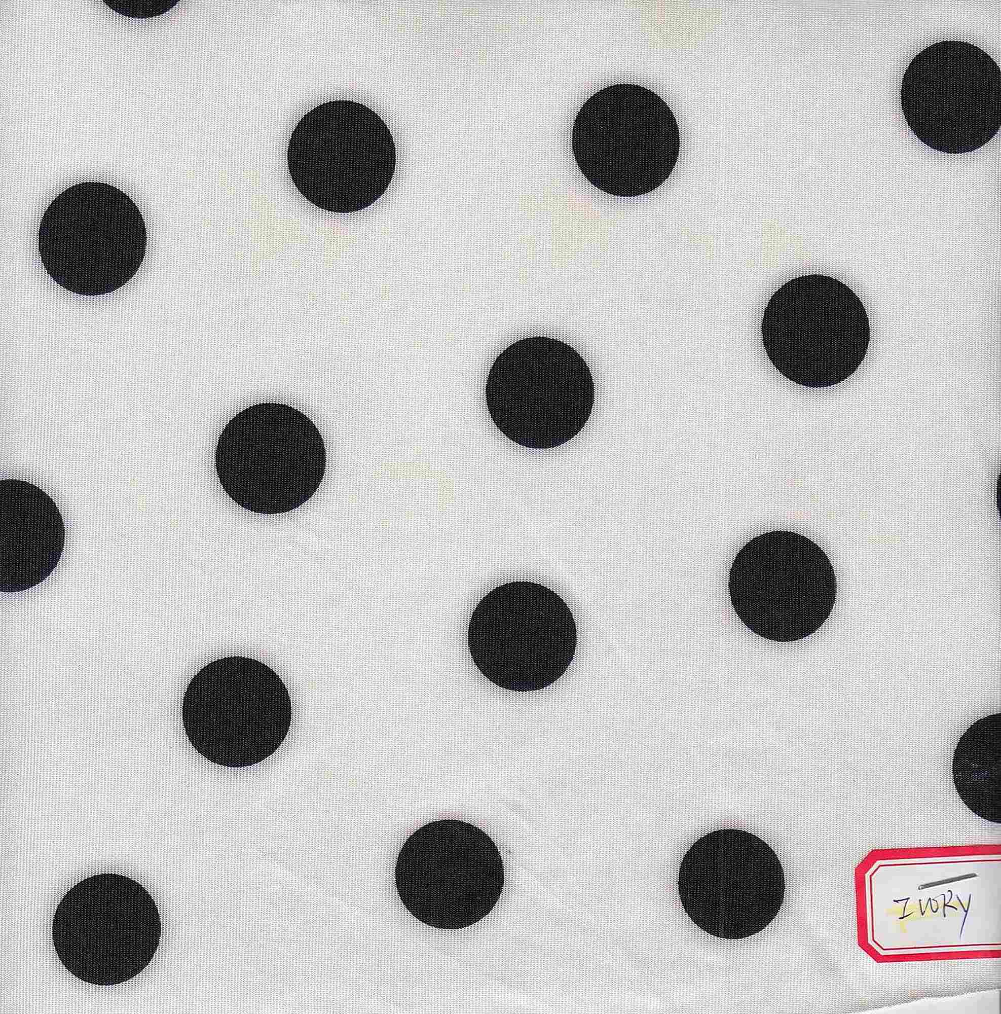 KNT3963-DU1960 IVORY BLACK BLOUSE BOTTOMS CAMI DOT DRESS IVORY KNIT POLYESTER PRINT SPANDEX STRETCH