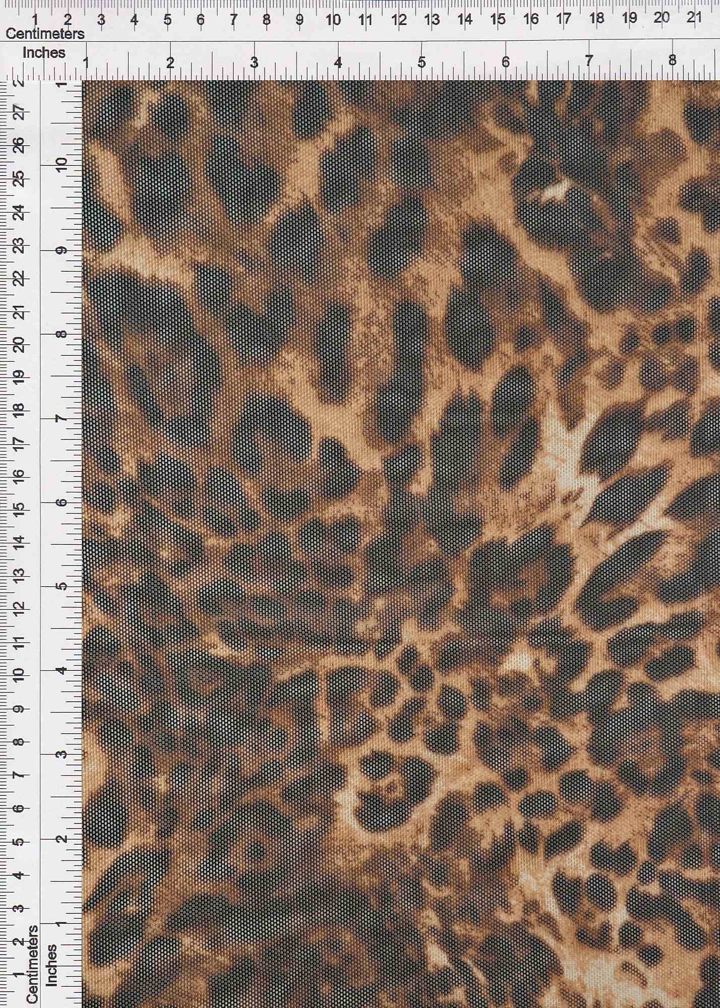 MESH-DU536 MOCHA/BROWN ANIMAL BLOUSE BODYSUIT CAMI FLOCKING LOUNGEWEAR MESH POLYESTER PRINT SPANDEX STRETCH TOPS TUNICS