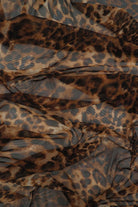 MESH-DU536 MOCHA/BROWN ANIMAL BLOUSE BODYSUIT CAMI FLOCKING LOUNGEWEAR MESH POLYESTER PRINT SPANDEX STRETCH TOPS TUNICS