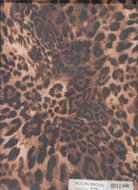MESH-DU536 MOCHA/BROWN ANIMAL BLOUSE BODYSUIT CAMI FLOCKING LOUNGEWEAR MESH POLYESTER PRINT SPANDEX STRETCH TOPS TUNICS