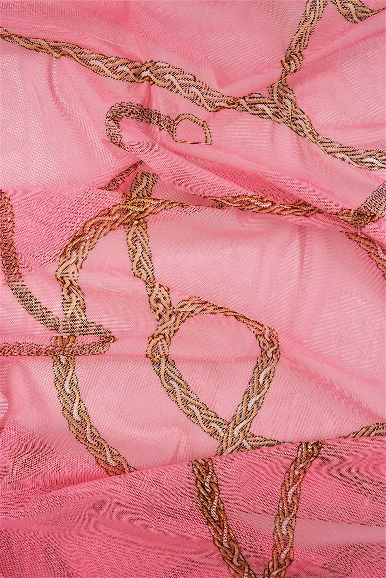 MESH-Q10722 BLUSH/GOLD BLOUSE BODYSUIT BROWN CAMI CHAIN FLOCKING GOLD LOUNGEWEAR MESH PINK POLYESTER PRINT SPANDEX STATUS STRETCH TOPS TUNICS WHITE